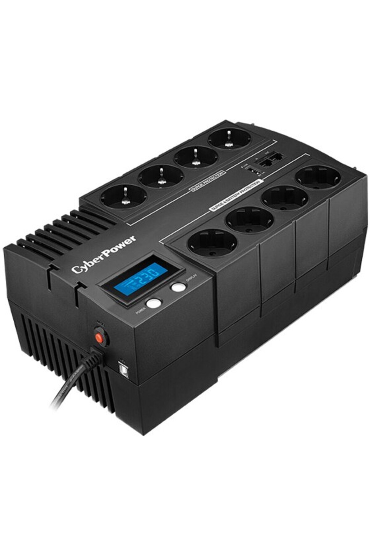 CyberPower-UPS BR1000ELCD, 1000VA/600W, 8 sockets Schuko, USB-A, AVR, LCD Display 3