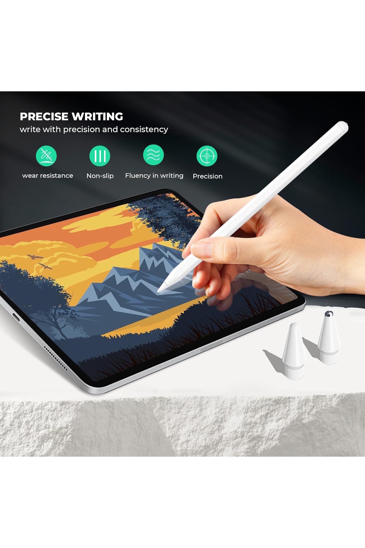 m.tk moveteck-Apple Pencil 2St/1St Generation Pencil Pro/Usb-C for iPad Pro/Mini/Air Durable with 6 Replacement Tips and Case 6