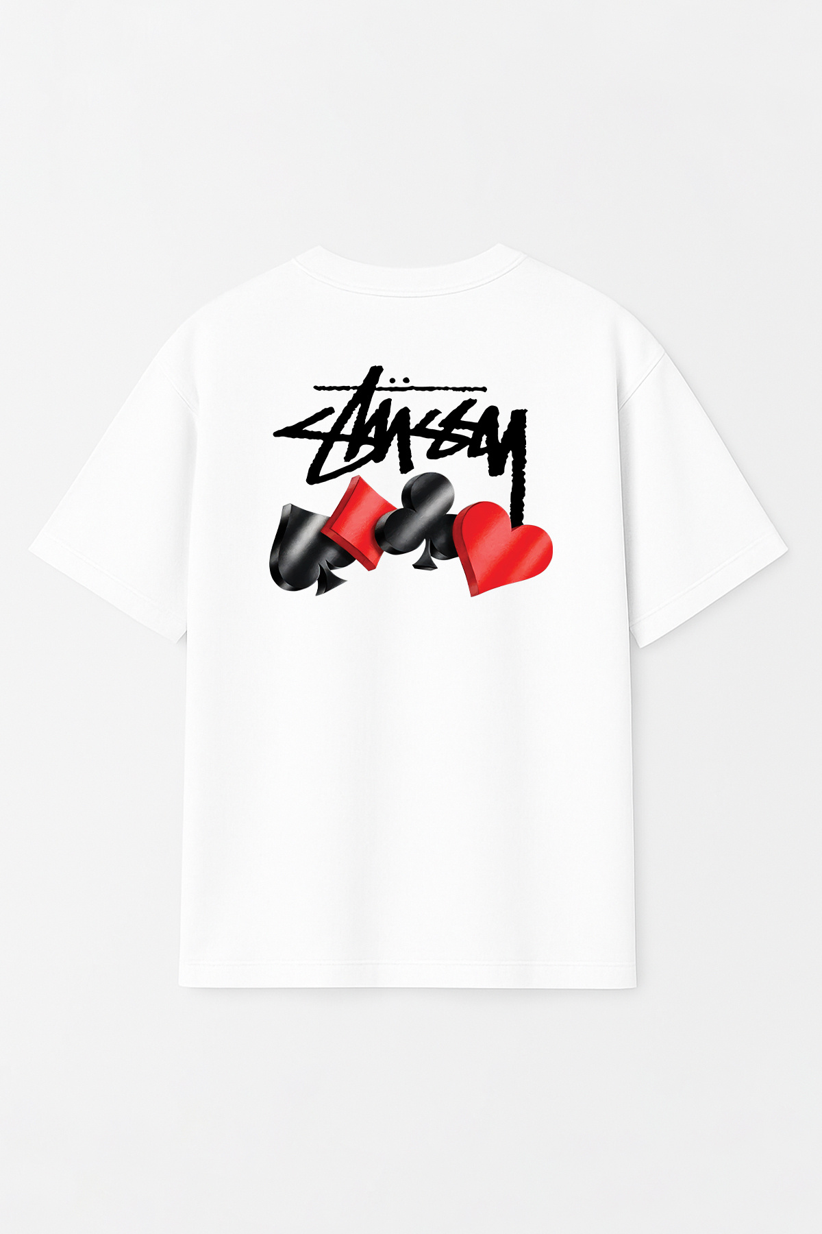 THE RULE Unisex Stüssy Playing Cards Printed Oversize 100% Cotton