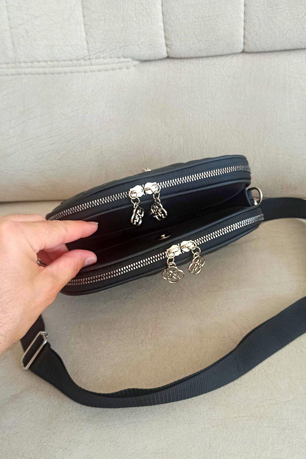 MILANOFOX-Geantă de umăr pentru femei, matlasată, cu fermoar, cu compartiment pentru capac magnetic, cu mai multe compartimente - model elegant 3