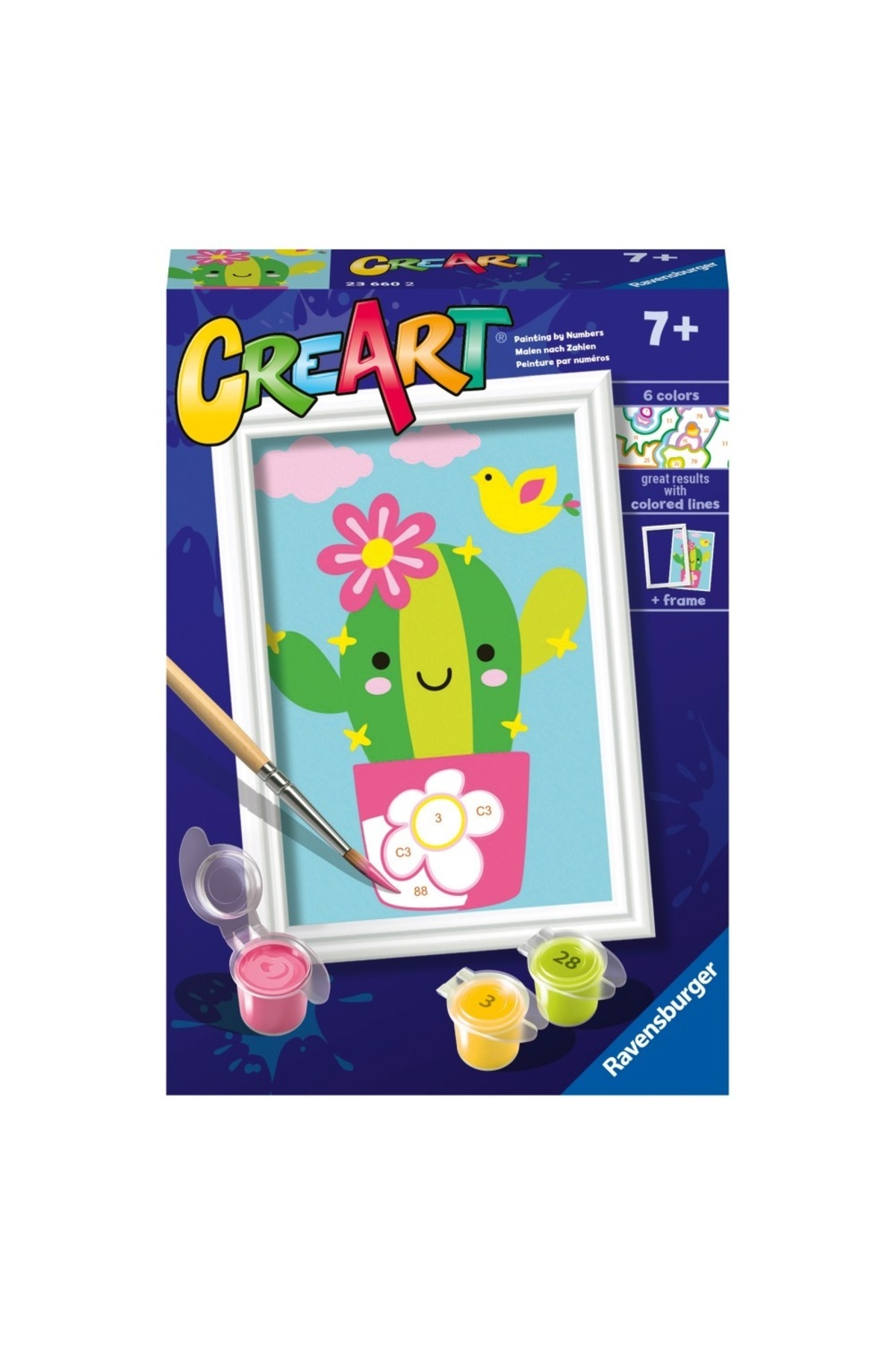 RAVENSBURGER-- Create Painting By Numbers For Kids Cactus In A Pot 1