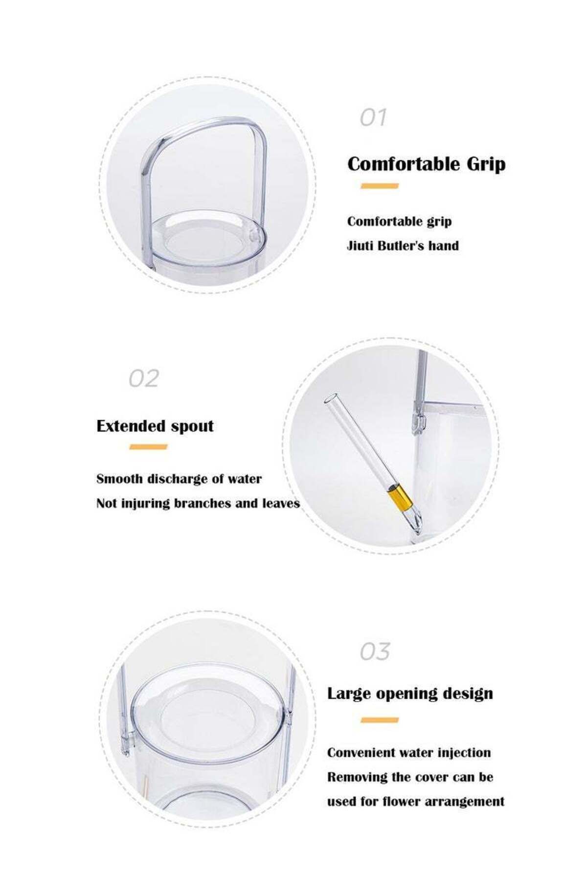 COOYA-Garden Long Spout Watering Can,1000ml, with Graduated Line,Large Filling Hole,Large Opening Design 2