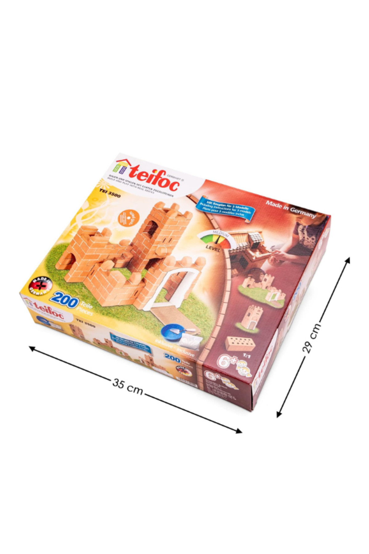 مجموعه ساختوساز آموزشی قلعه کوچک آلمان برای کودکان، اسباببازی آجری، ۲۰0 قطعه