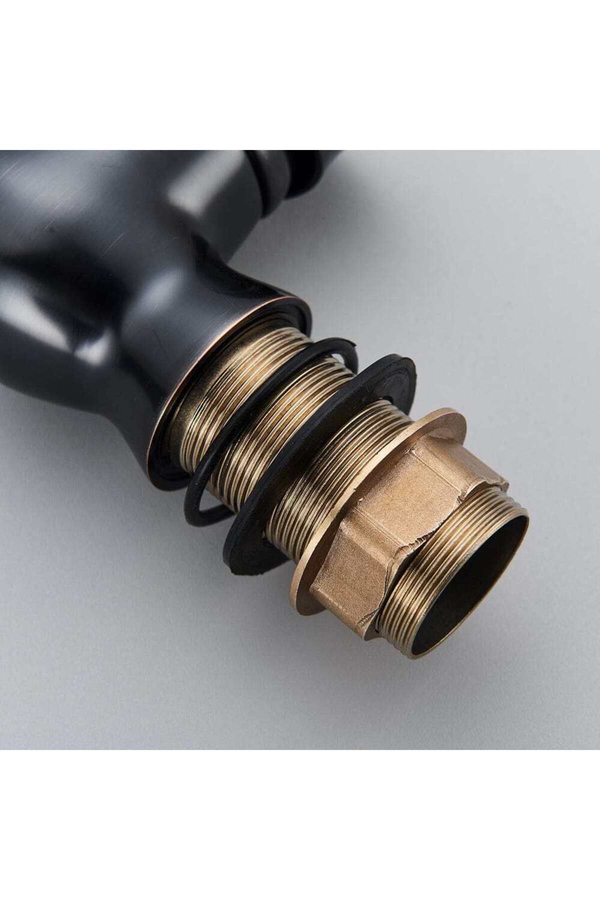 CasaVie-Retro kitchen faucet, for sink or countertop mounting, black with bronze on the edge, code 1507 5