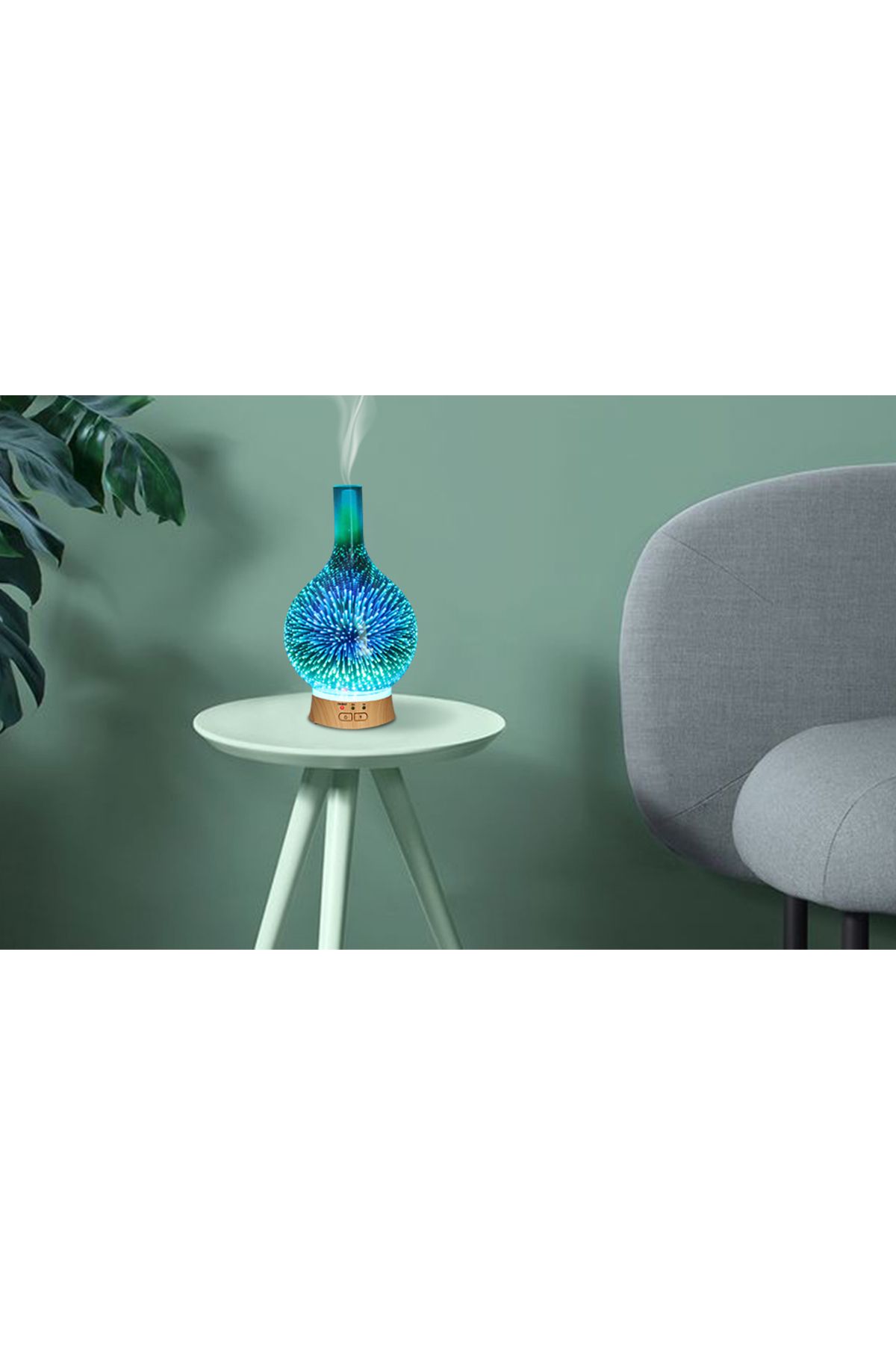 zola-Umidificator 3 in 1, difuzor arome, lampa LED RGB, fundal 3D, cronometru, 24x13 cm, 3 arome 4