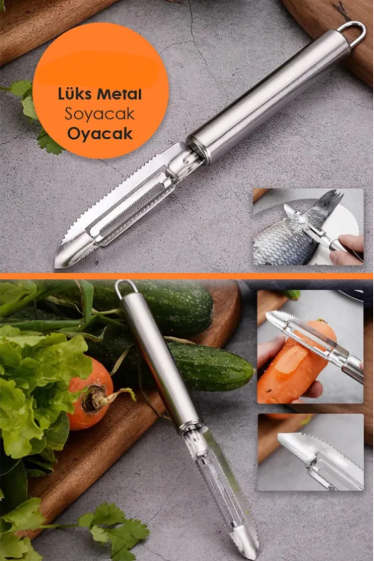 TUMU LIFE Lüks Metal Soyacak Oyacak | Sebze Meyve Oyacağı Ve Soyacağı | Balık Pulu Temizleme Kabak Oyma