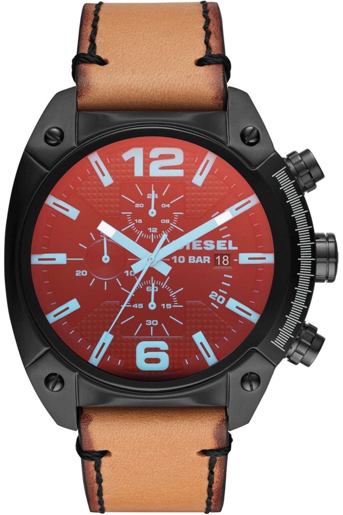 Diesel-Men's Casual Analog Watch with Multi-Color Dial and Brown Strap - DZ4482 1