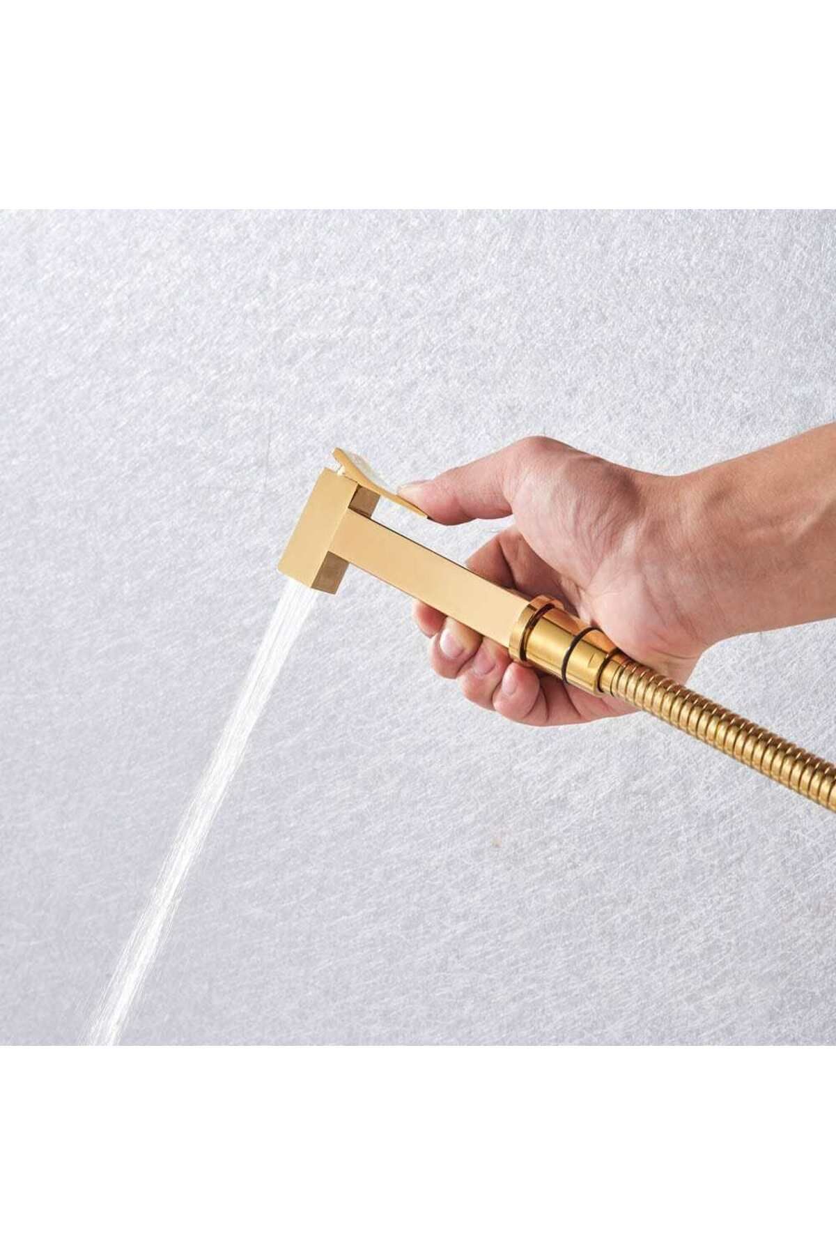 CasaVie-Robinet tip dus intim pentru bideu sau wc cu doua intrari, auriu lucios, cod 1452 2