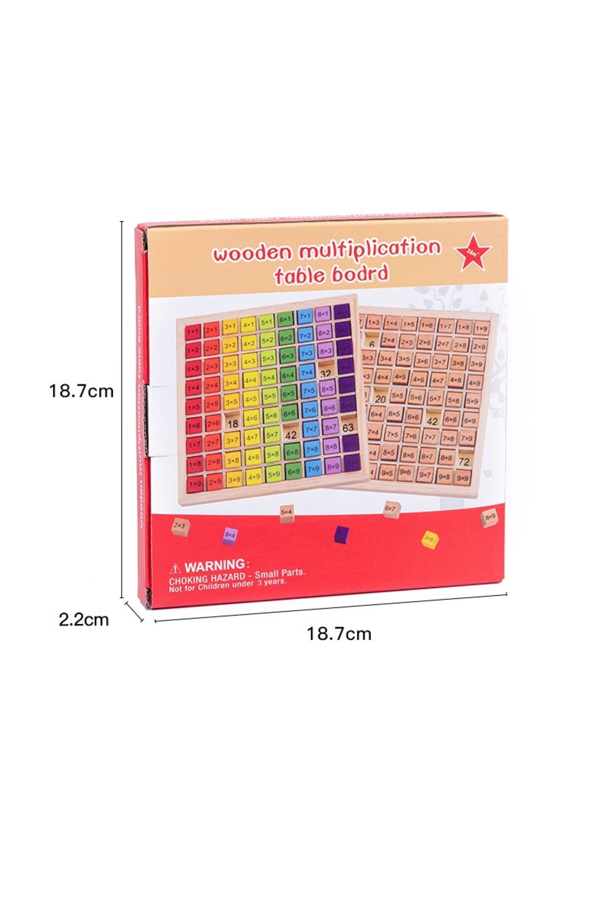 Flippy-Montessori Wooden Game, Flippy, Multiplication Board, Blocks, Multiplication Table, Multicolor 10