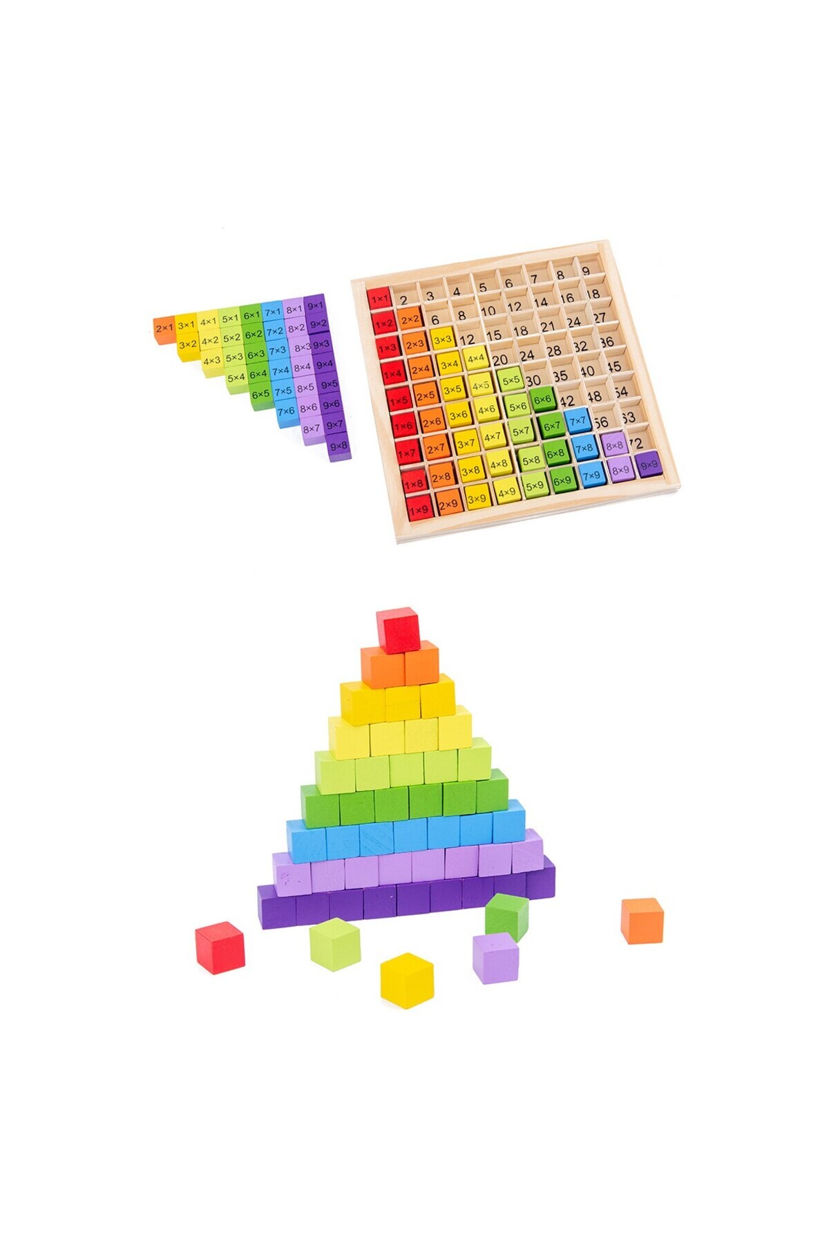 Flippy-Montessori Wooden Game, Flippy, Multiplication Board, Blocks, Multiplication Table, Multicolor 3