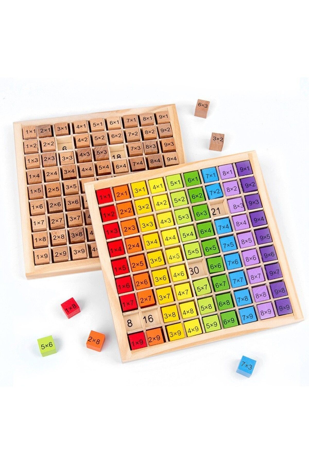 Flippy-Montessori Wooden Game, Flippy, Multiplication Board, Blocks, Multiplication Table, Multicolor 8