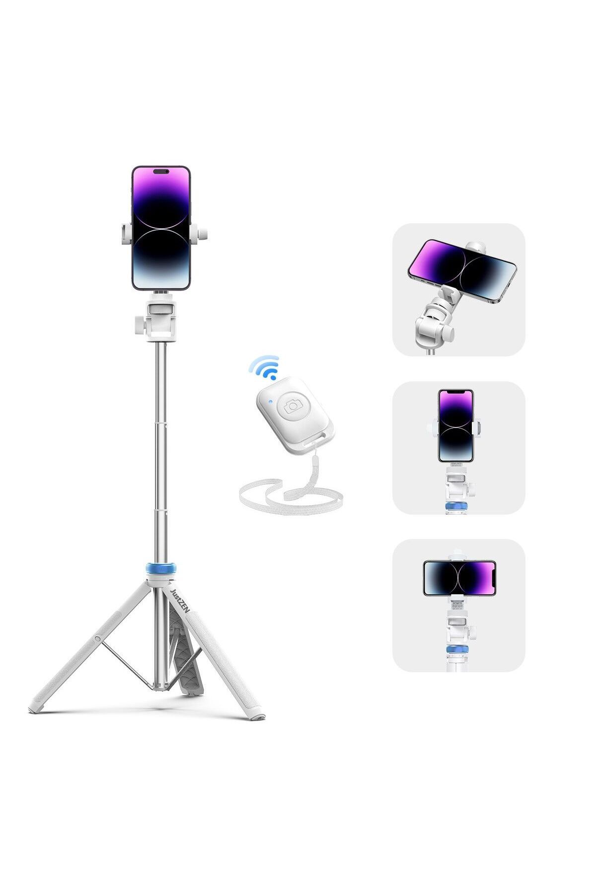 JustZEN-Professional Telescopic Tripod for Phone/Camera/GoPro, Bluetooth Remote, Selfie Stick Functi 2