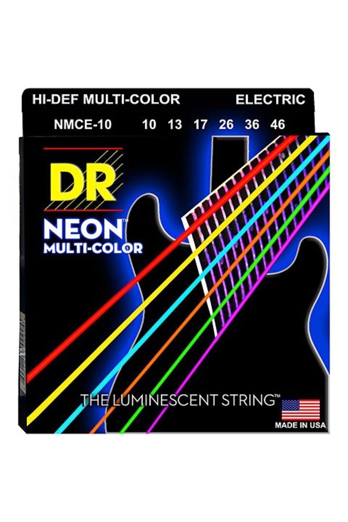DR Strings NMCE-11 HI-DEF NEON MULTI-COLOR corde fluorescent DR Strings NMCE-11 HI-DEF NEON MULTI-COLOR corde fluorescent