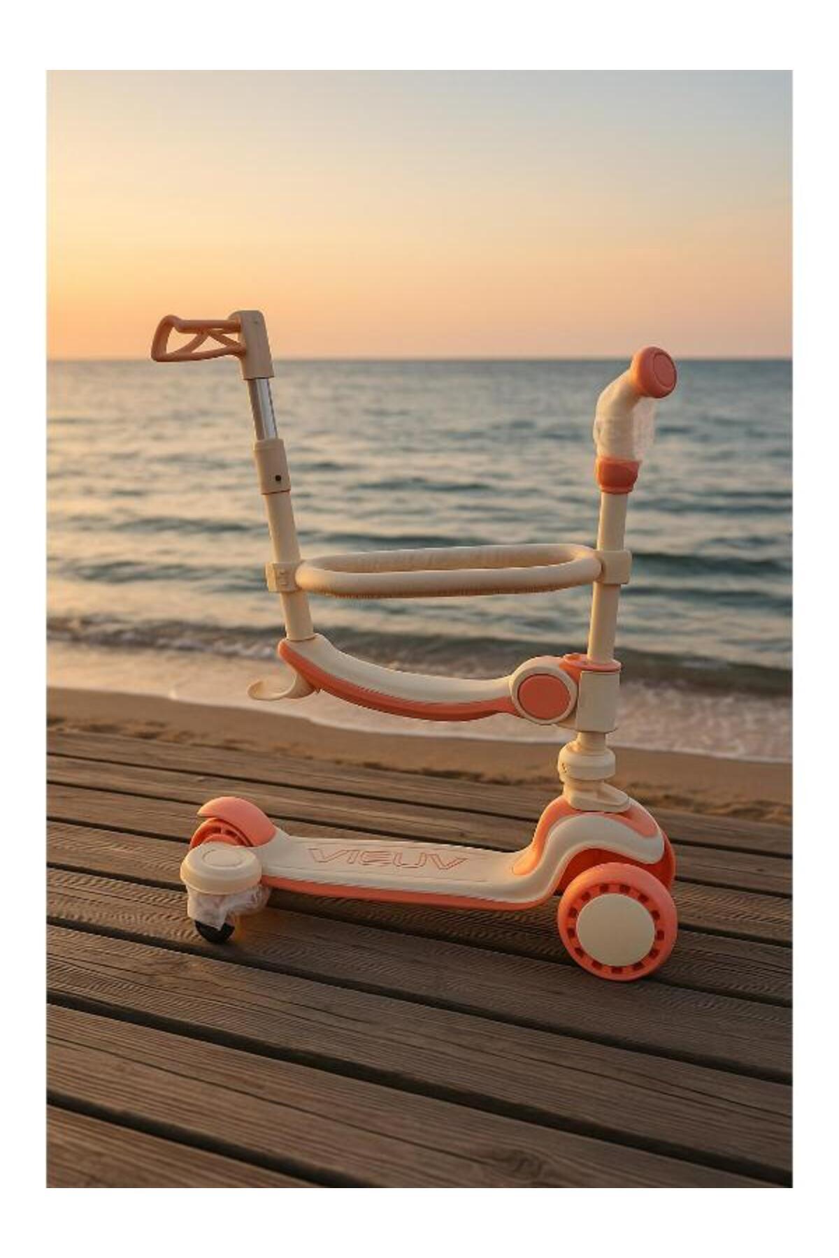 onopo Katlanabilir 3 Tekerlekli Çocuk Scooter - Ayarlanabilir Yükseklikli Çok Fonksiyonlu Kaykay (2-6 Yaş)