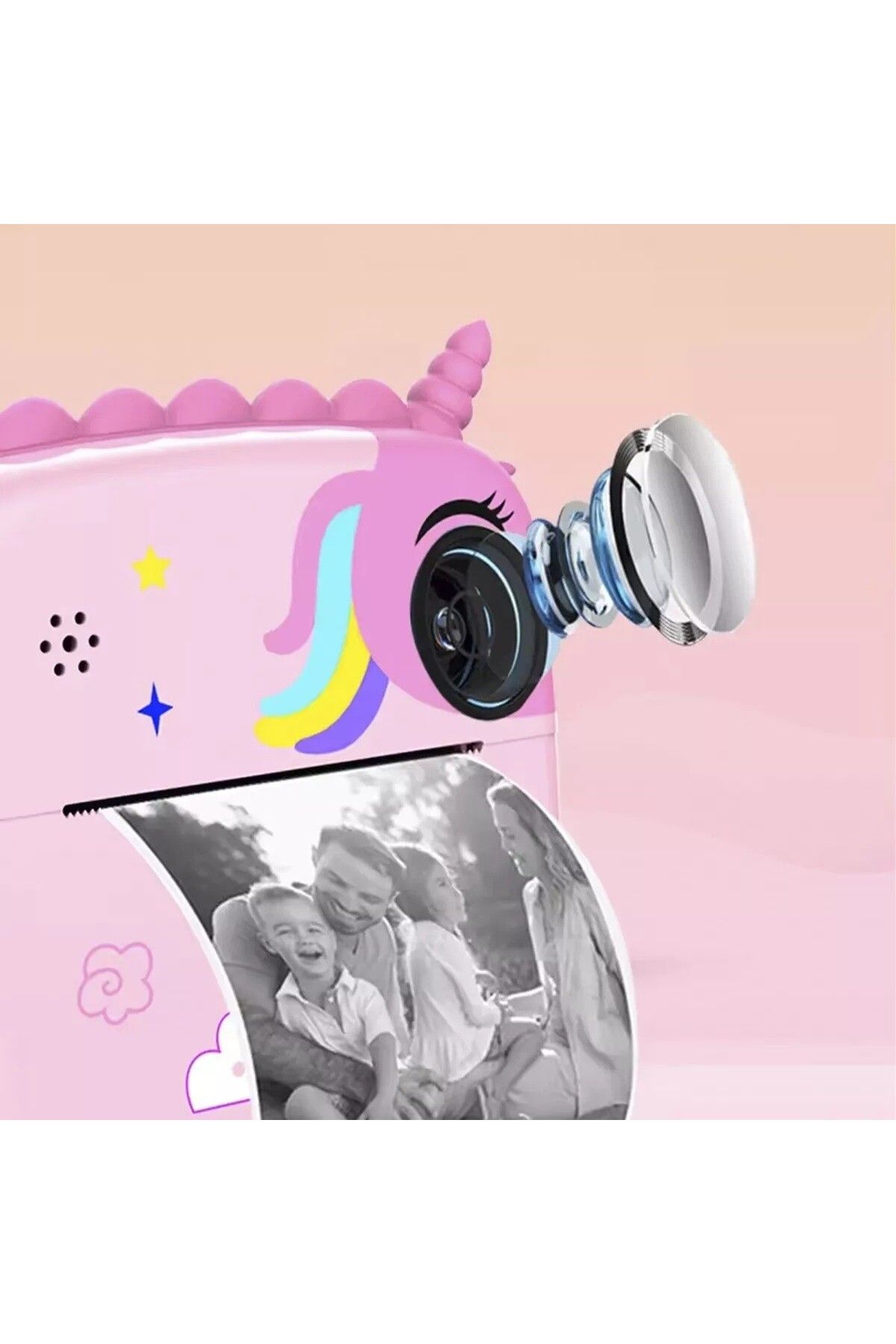Flippy-Cameră instantanee, Flippy, funcție de imprimare, cablu USB-C, Bluetooth, iOS/Android, roz 3