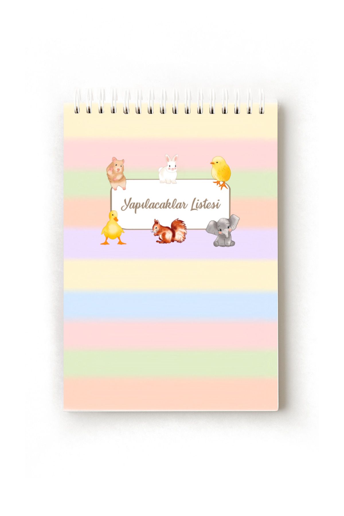 Handeto Kraft-Cute Animals Turkish to Do List, To-Do List, A5 To-Do List, Task List, Spiral 2