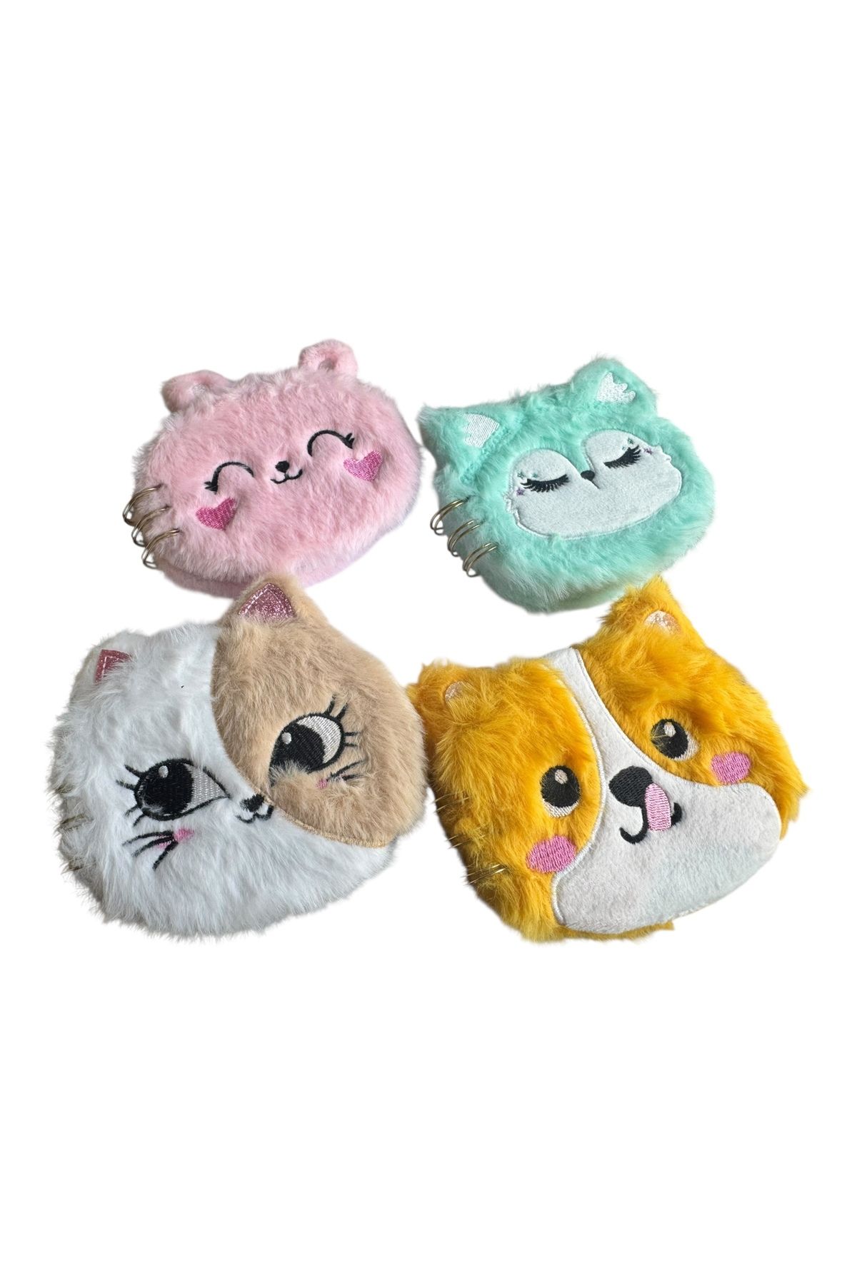 Polin-Plush Covered Mini Notepad with Cute Animal Characters, Spiral Bound 6