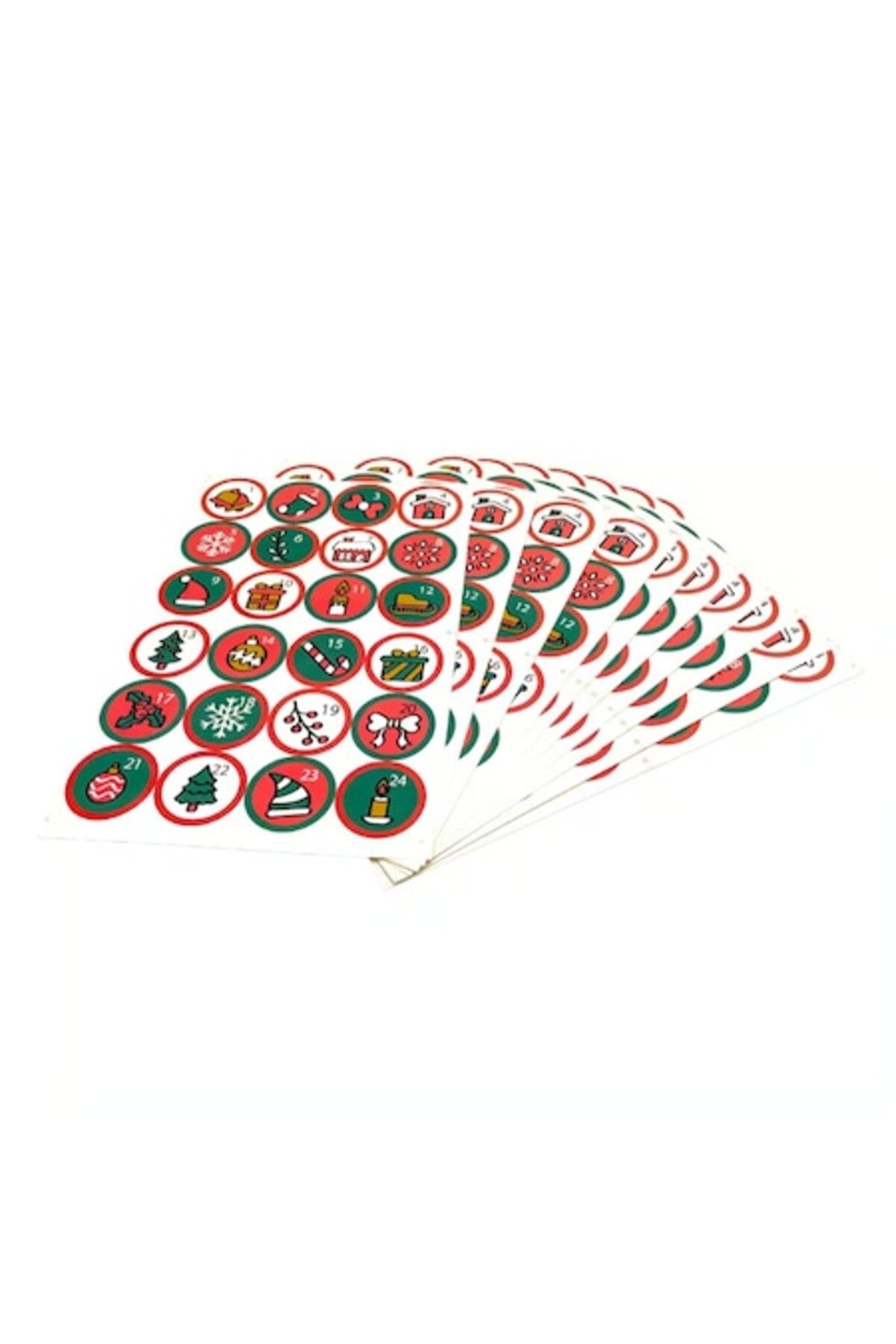 Dali-Foaie cu stickere de Craciun, 24 piese, pentru calendar advent DIY, 4.5cm, mod 4, Multicolor 1