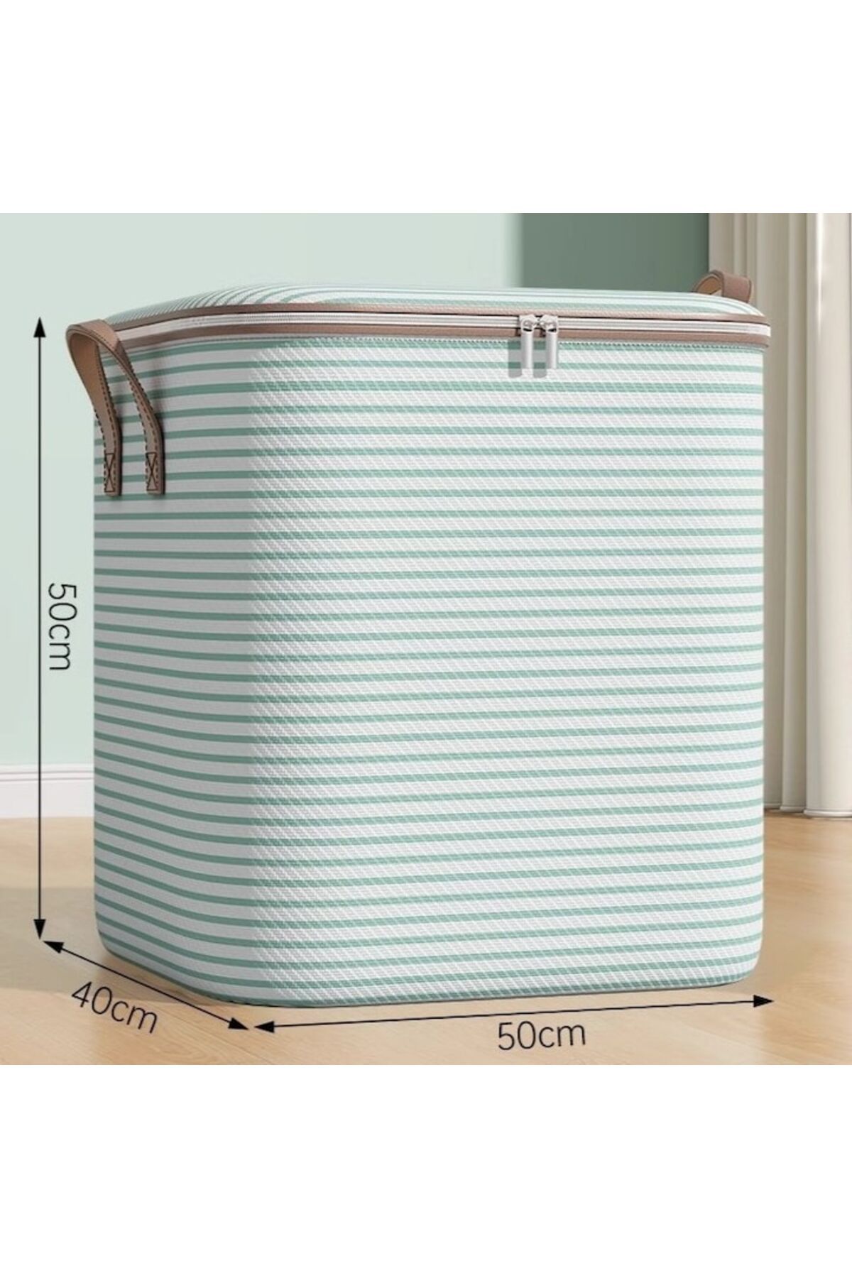 Dali-Foldable storage box with zipper for clothes, rectangular, reinforced handle, 50x40x50cm, 100 Liters 3