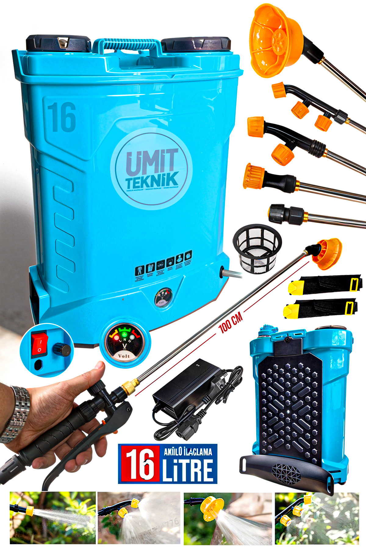 PROXTECH Turbo Akülü Sistem 16LİTRE Sırt Tipi ilaçlama Pompası Dezenfektan Sulama Pülverizatör Makinası 16LT