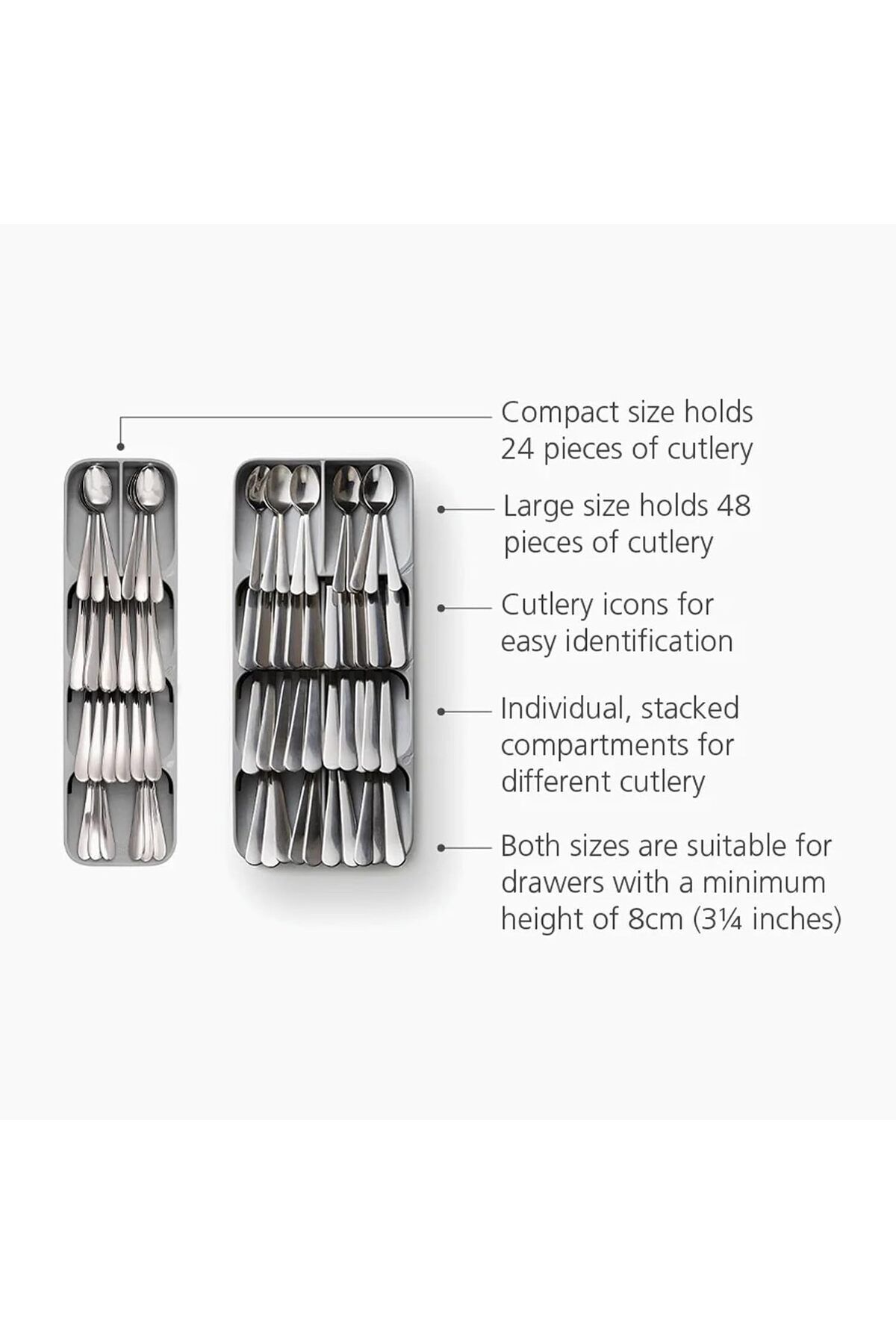 COOYA-Silverware Drawer Organizer,5 with Stacking Compartments for Different Silverware,15.6x4.33x2.25 in 3