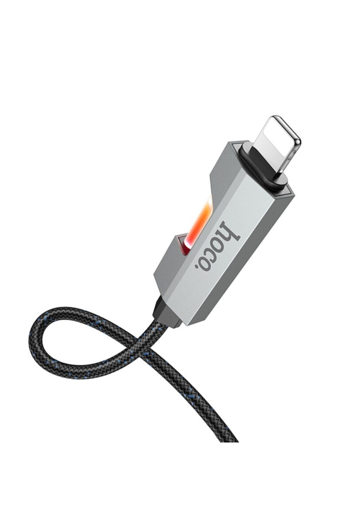 Hoco-Cablu de date și transfer, USB A la Lightning, Regent Colorful, protecție transparentă, U123, lungime 1,2 m 3
