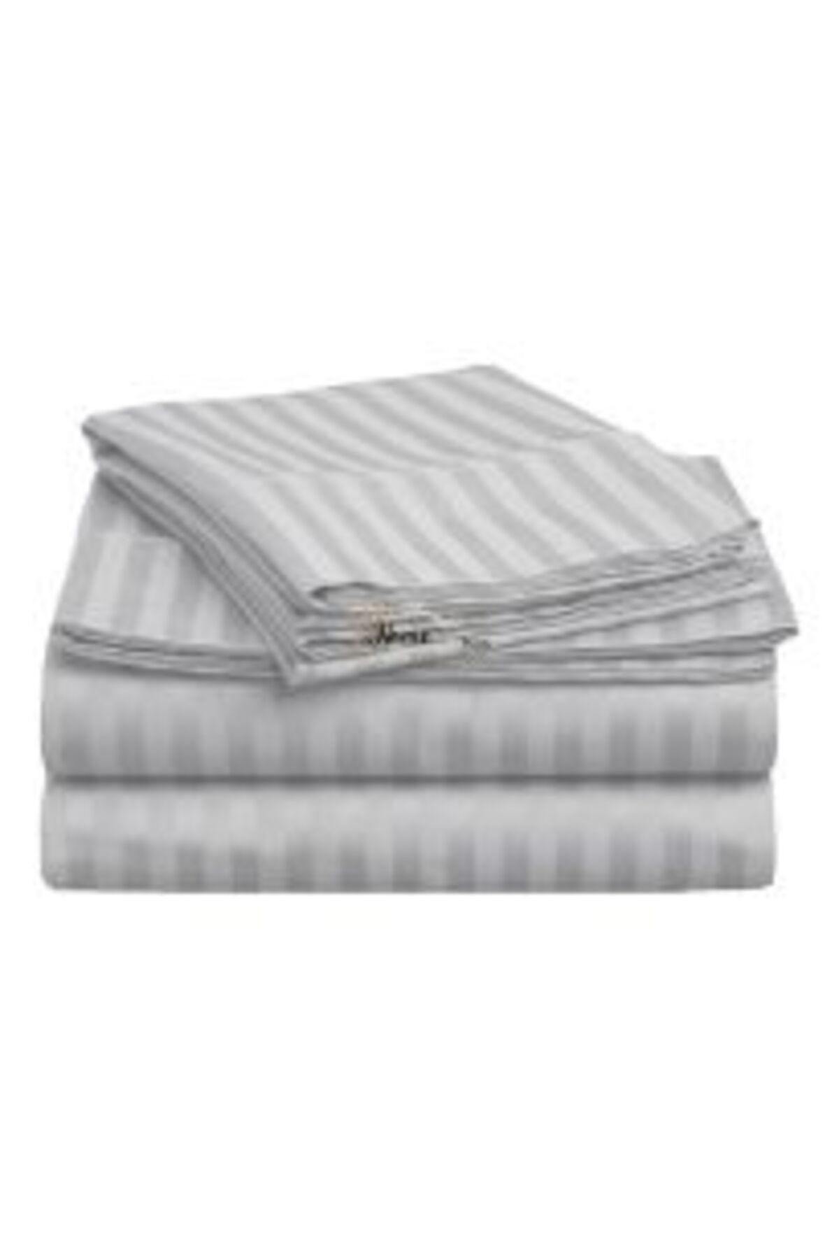 HomePuls-Bed Sheet with Elastic Damask Cotton 100% 1 cm Stripe, 210 x 250 cm, Suitable for 160 x 200 cm Mattr 3