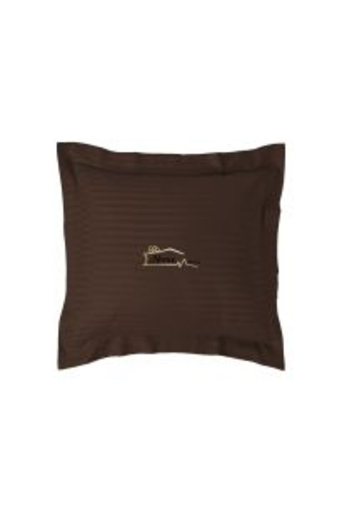HomePuls-Pillowcase Damask Polycotton Stripe 1 cm, 40 x 40 cm and Hem with 3.5 cm Border, Yellow 5