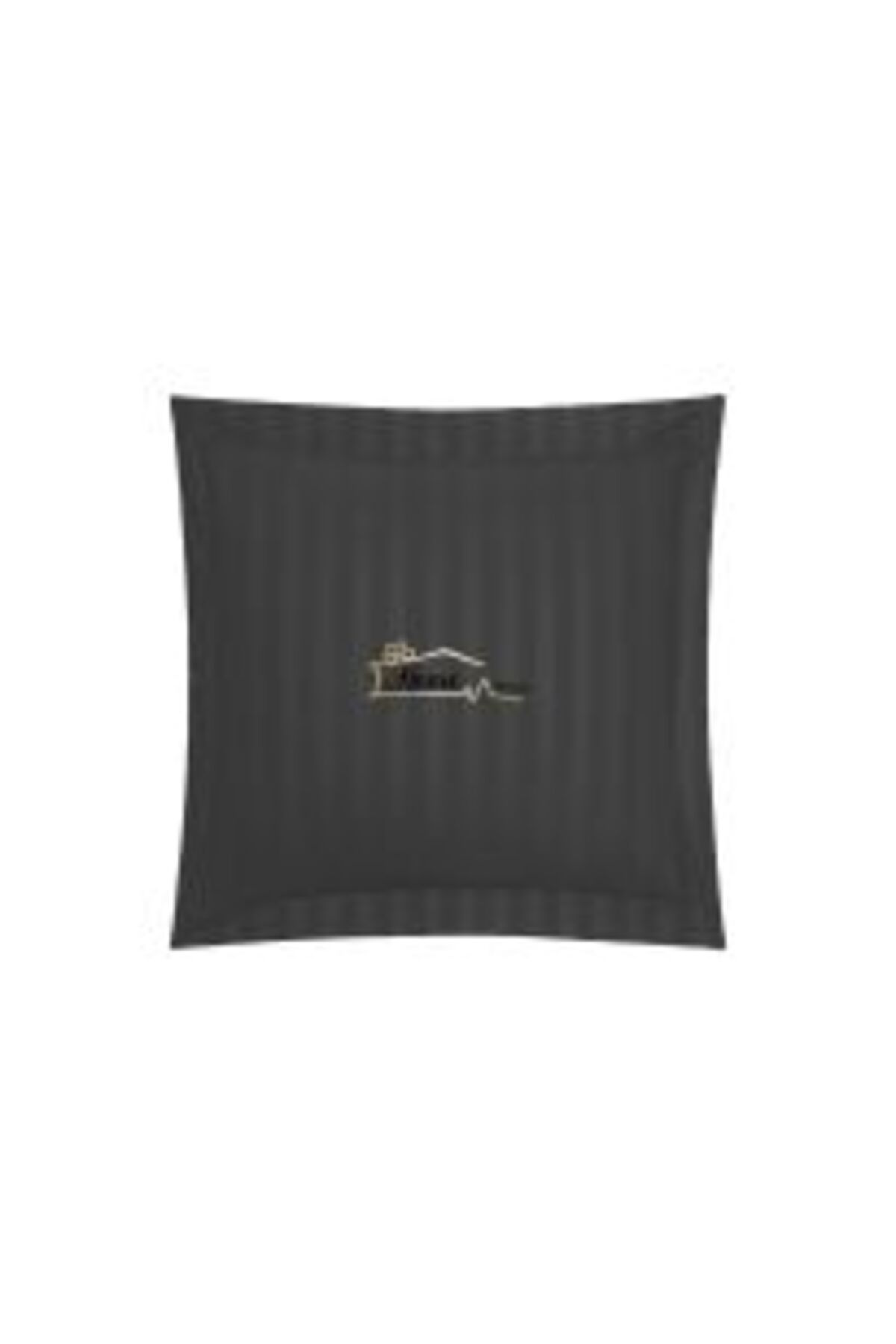 HomePuls-Damask Cotton Pillowcase 100% with 1 cm stripe, 50 x 70 cm and 3.5 cm bordered hem, Black 4