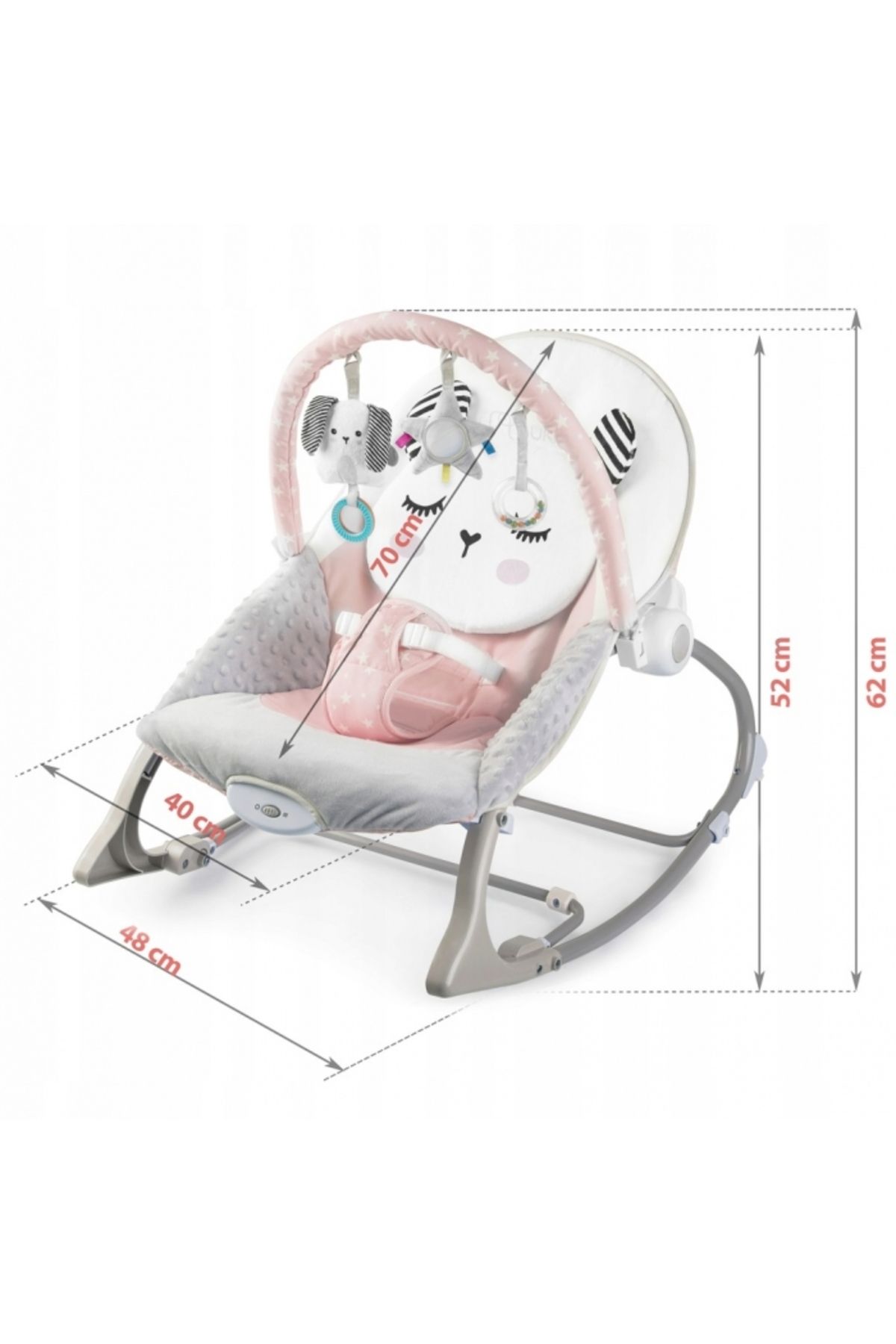NUKIDO-Multifunctional swing with vibrations and toy arcade, removable cover, non-slip base and center 3