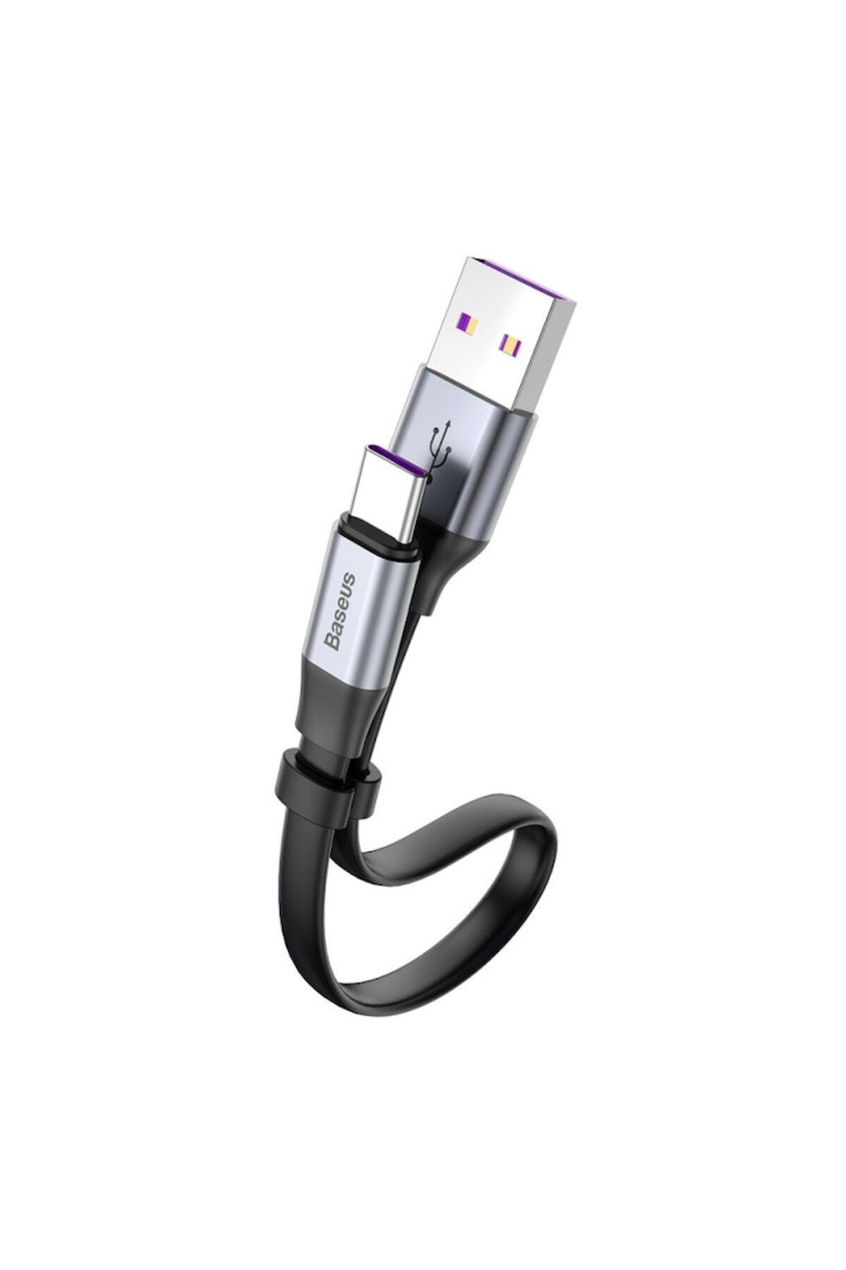 Dali-Cablu de încărcare și transfer de date, conector USB-A la USB tip C, lungime 23 cm, negru 3
