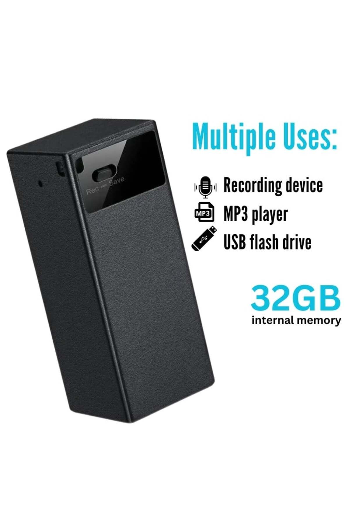 iUni-Εγγραφή φωνής V12, 32GB, διάρκεια ζωής μπαταρίας 384 ώρες, ενεργοποίηση φωνής, MP3 Player 3