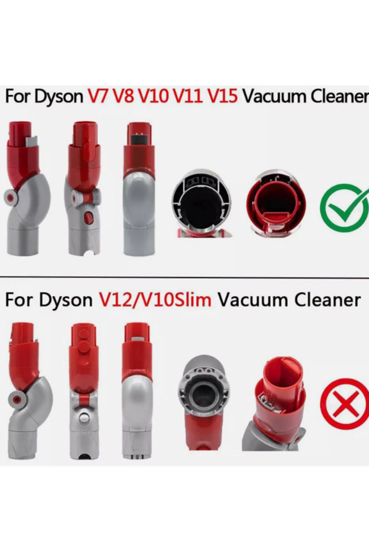RotRever-Bottom Adapter for Dyson V7 V8 V10 V11 V15,Under Furniture Adapter for Dyson V7 V8 V10 V11 V15 3