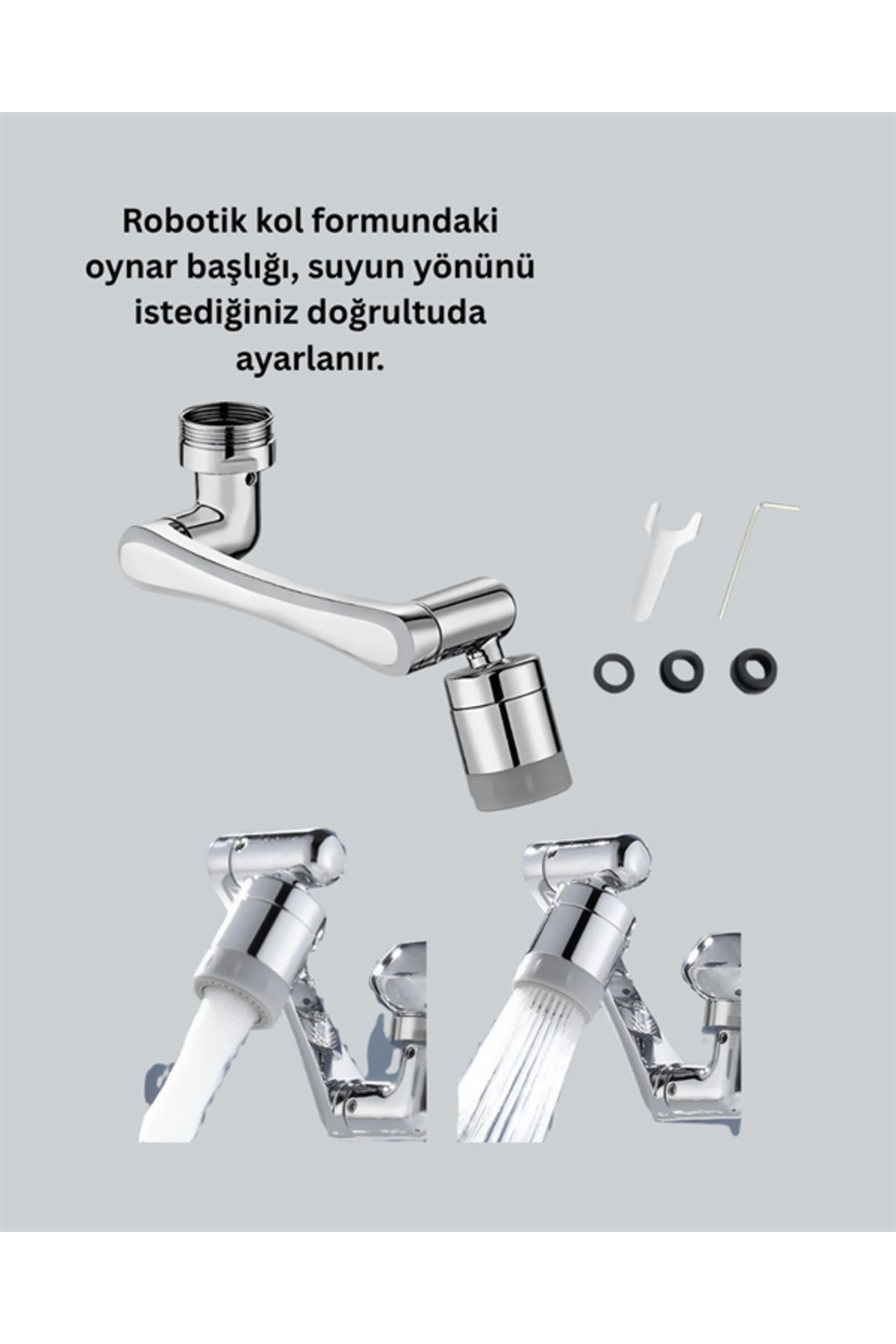 Clevora-180 °   Robotic Arm Faucet Head with Rotatable – 2 Modes Water Flow and Easy Installation 4