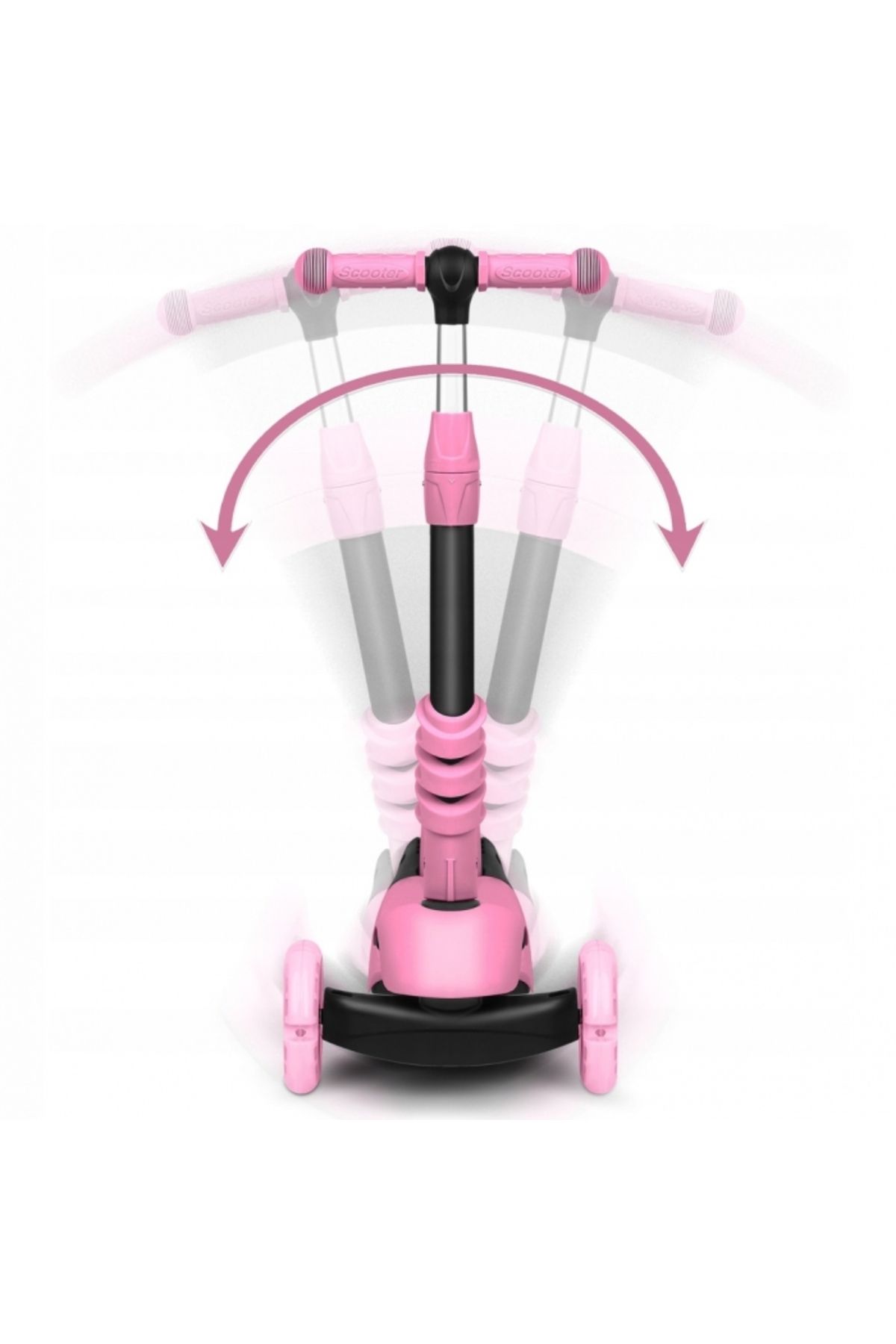 Ricokids-4 in 1 scooter for children Todi Pink, adjustable seat with backrest, removable parental handle 4