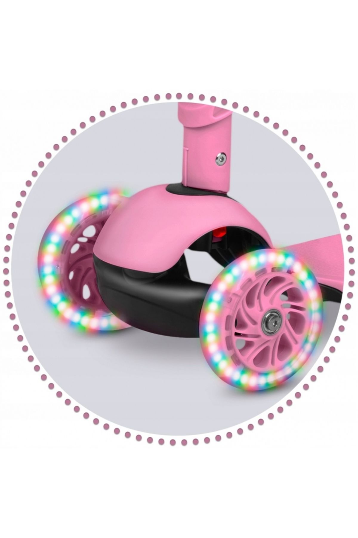 Ricokids-4 in 1 scooter for children Todi Pink, adjustable seat with backrest, removable parental handle 7