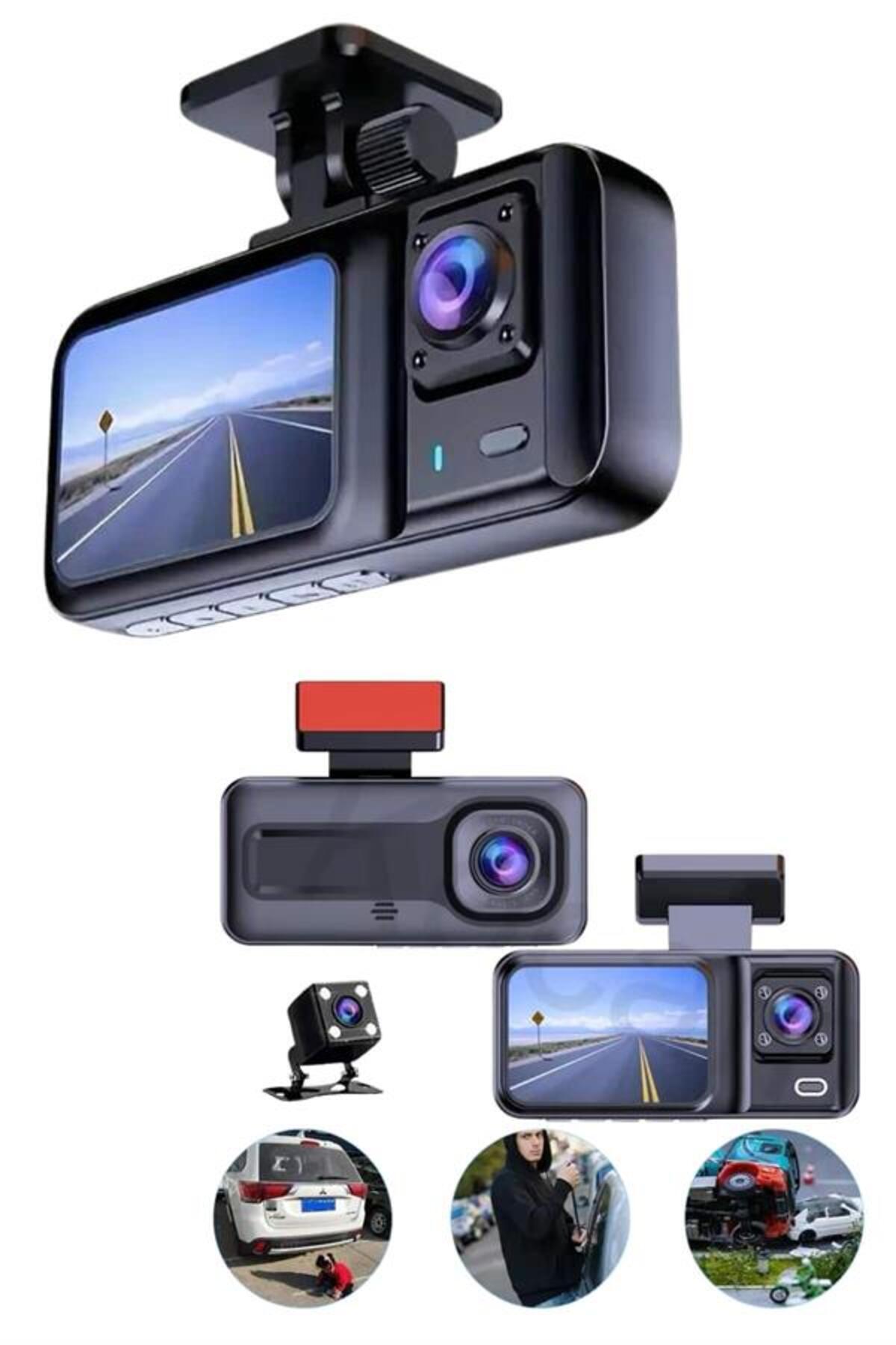 ASTRALTECH Ekranlı Sürüş Kaydedici DVR Ön ve Arka Kameralı Full HD Çözünürlüklü