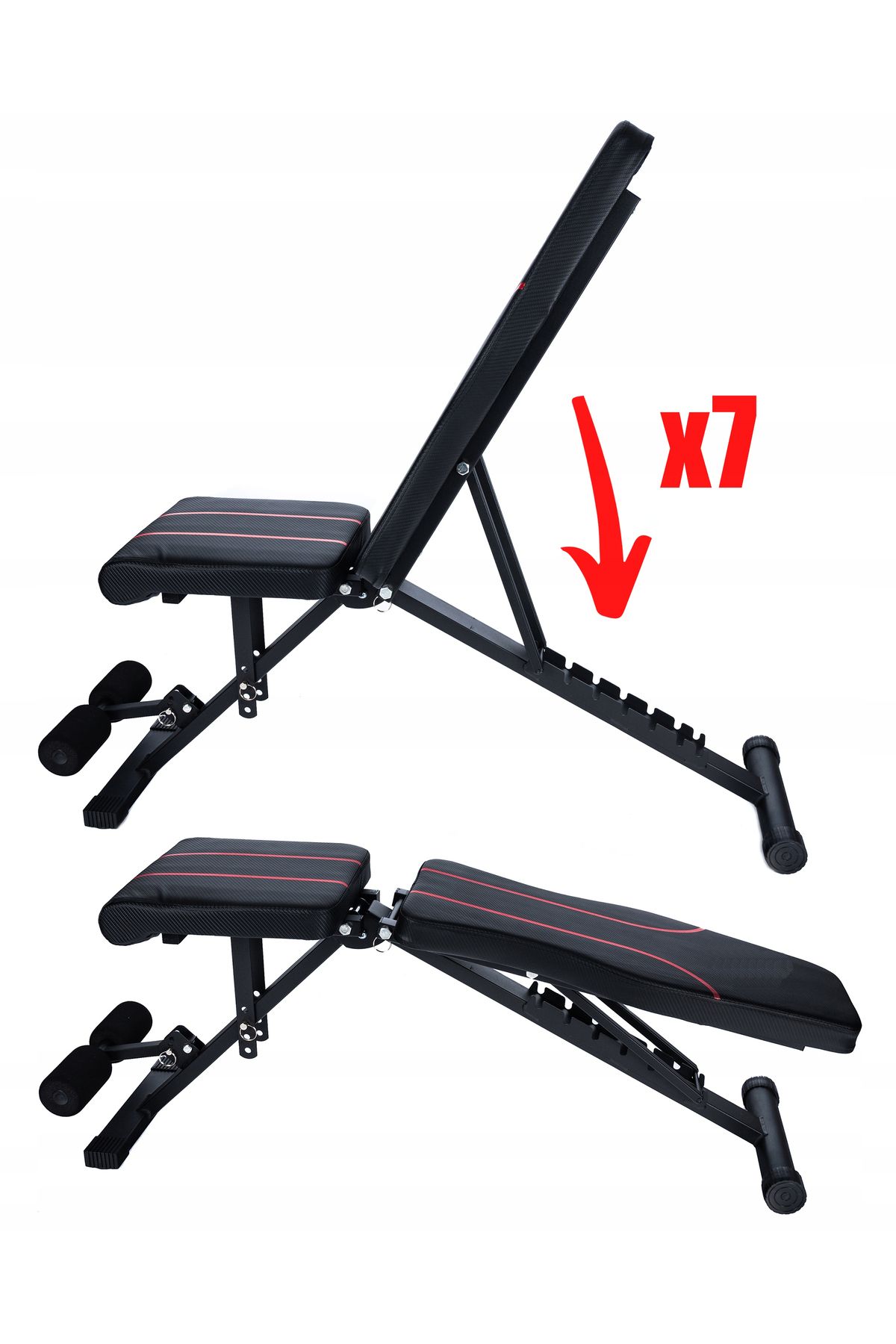 SERSIMO-Multifunctional fitness training bench, 7-step adjustable backrest, maximum load 200 kg 9