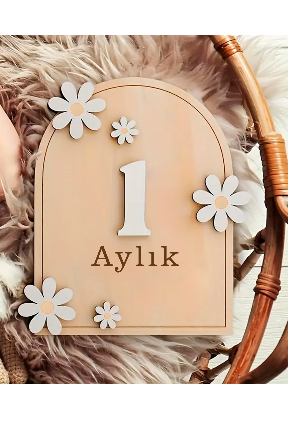 GONCA EĞİTİM Ahşap Bebek Aylık Gelişim Kartları | 1-12 Ay Fotoğraf Çekim Kartı | Doğum Günü Süsü Hediyelik Set fotoğrafı 2 (önizleme)