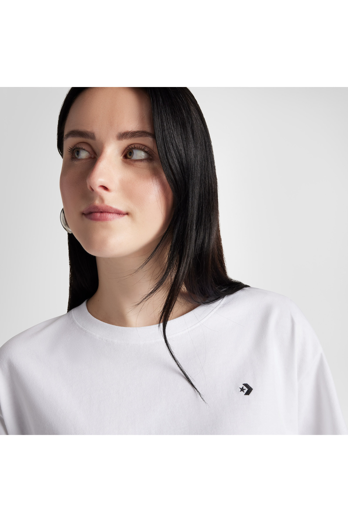 Converse Sporty Boxy Kadın Beyaz T-Shirt görsel 3
