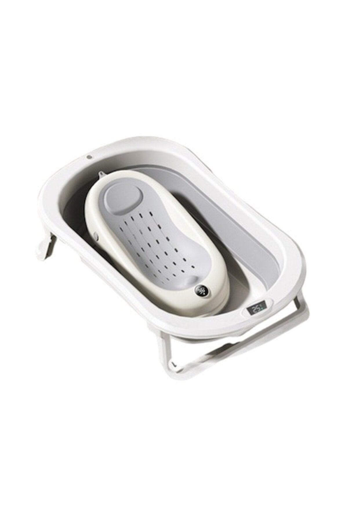 Flo-Foldable Bathtub, with Stand, Temperature Indicator, 0-8 Years, PP+TPR, 45 l Capacity, 80 1