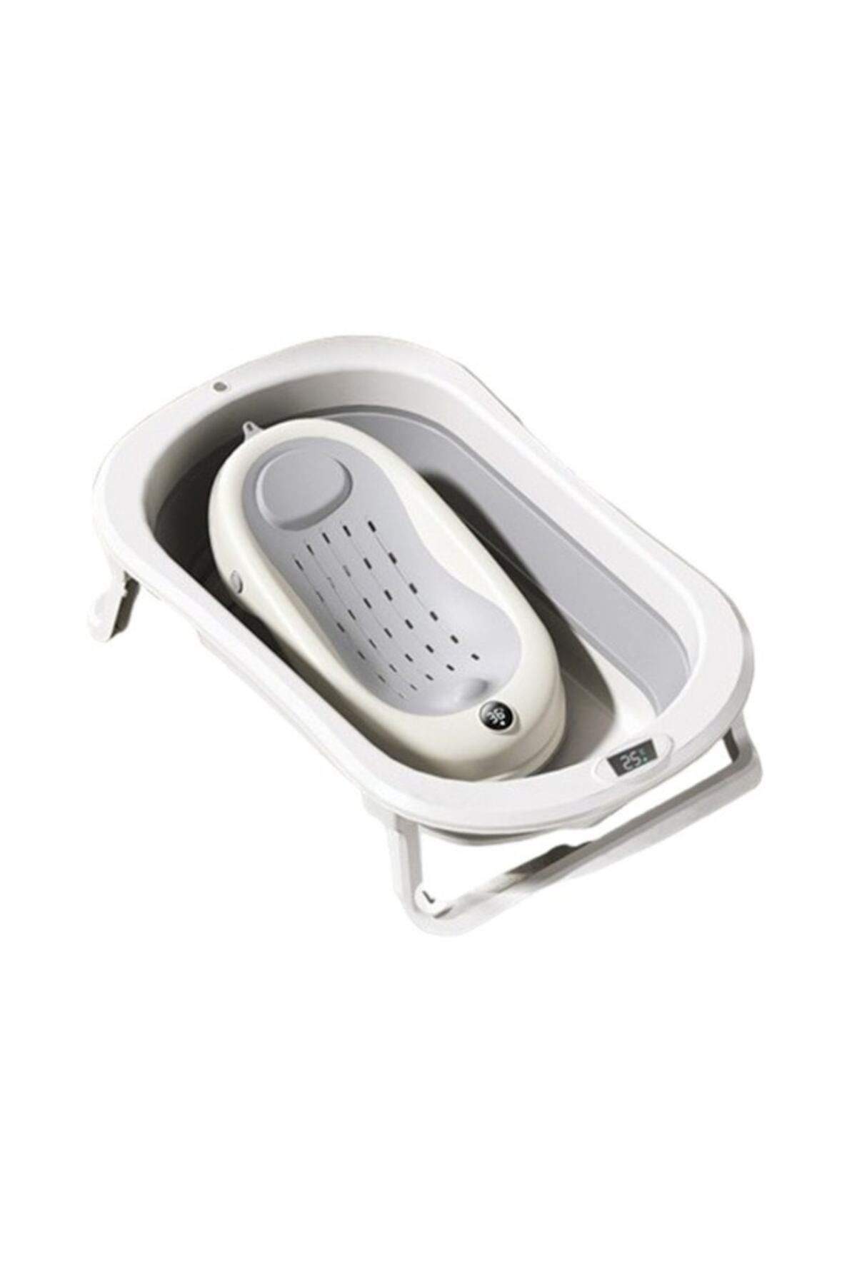 Flo-Foldable Bathtub, with Stand, Temperature Indicator, 0-8 Years, PP+TPR, 45 l Capacity, 80 2