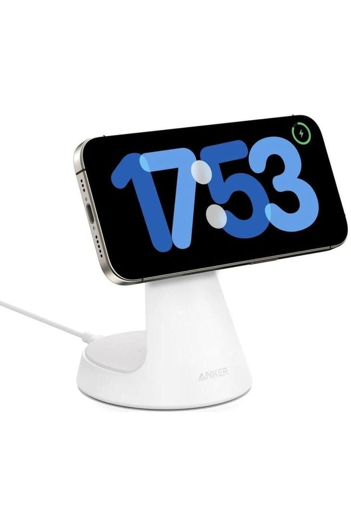Anker-MagGo 2 in 1 Wireless Charger with dock stand White 2