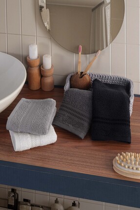 hs havlu sepeti 4’lü %100 Pamuk El Havlusu & El Örgüsü Sepet | Şık Hediye Seti