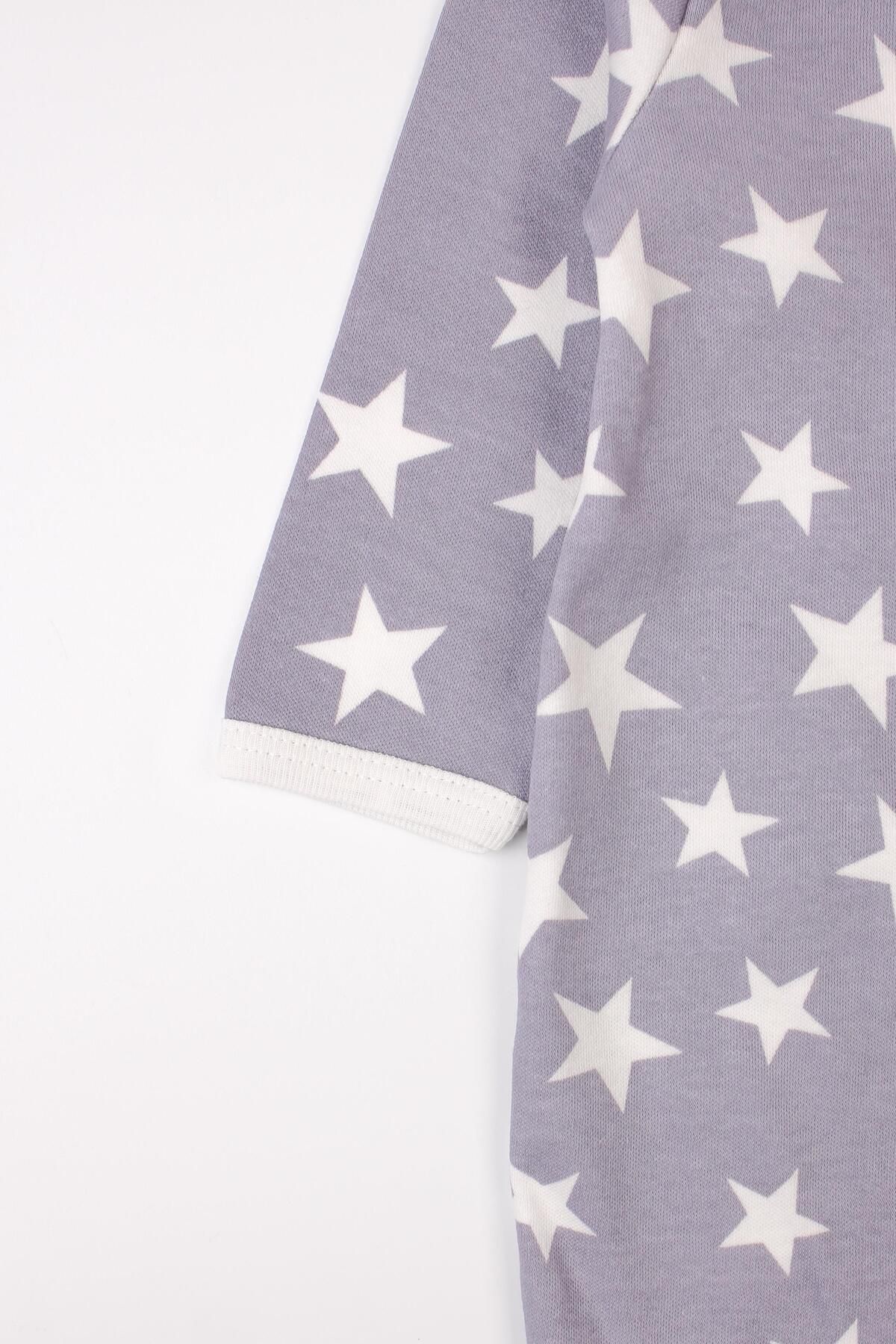Mini Ropa-Star Patterned Baby Romper with Booties and Hat 4