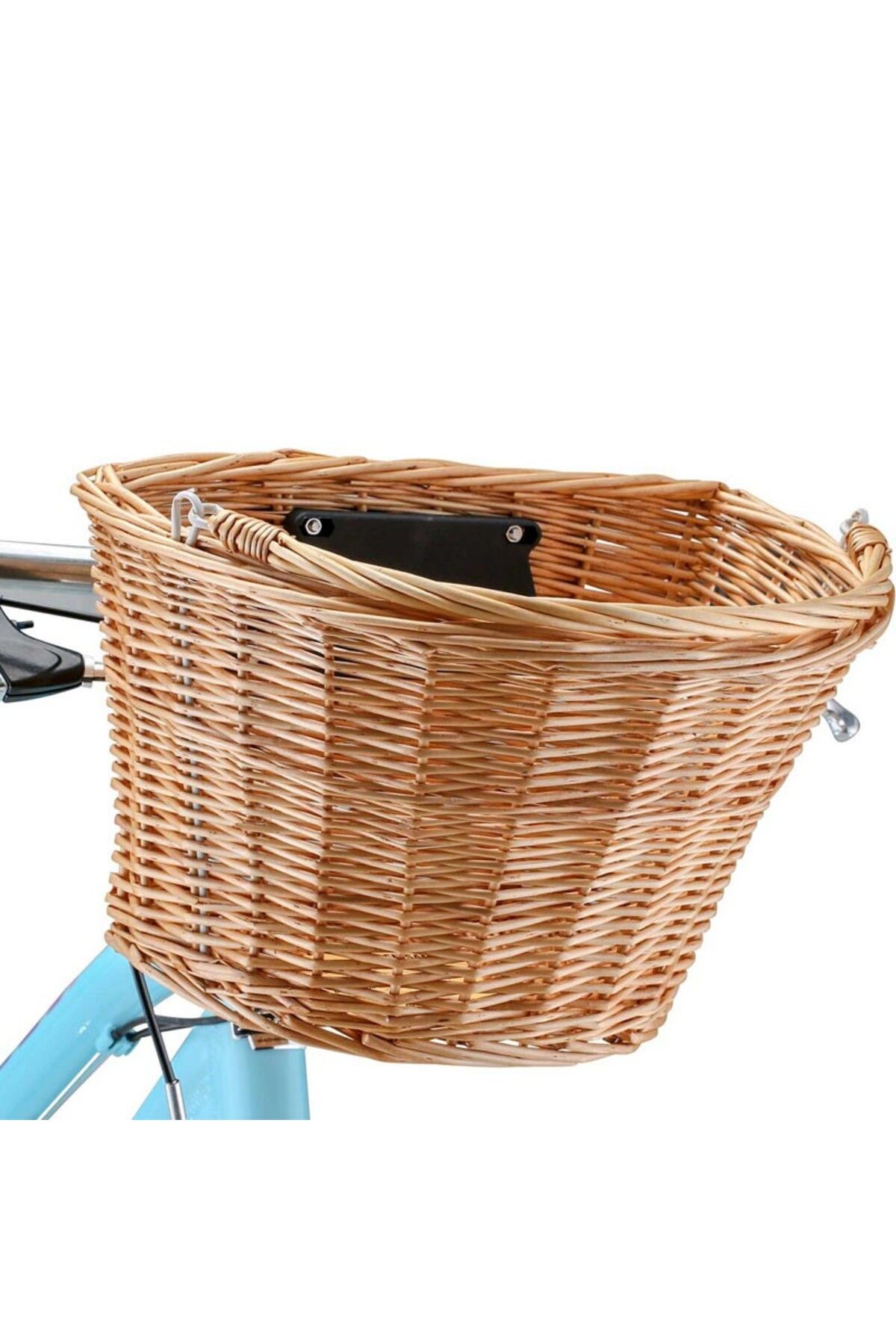 PROCART-Rattan bicycle basket, removable, CLICK mechanism, 21x34x41cm, 2