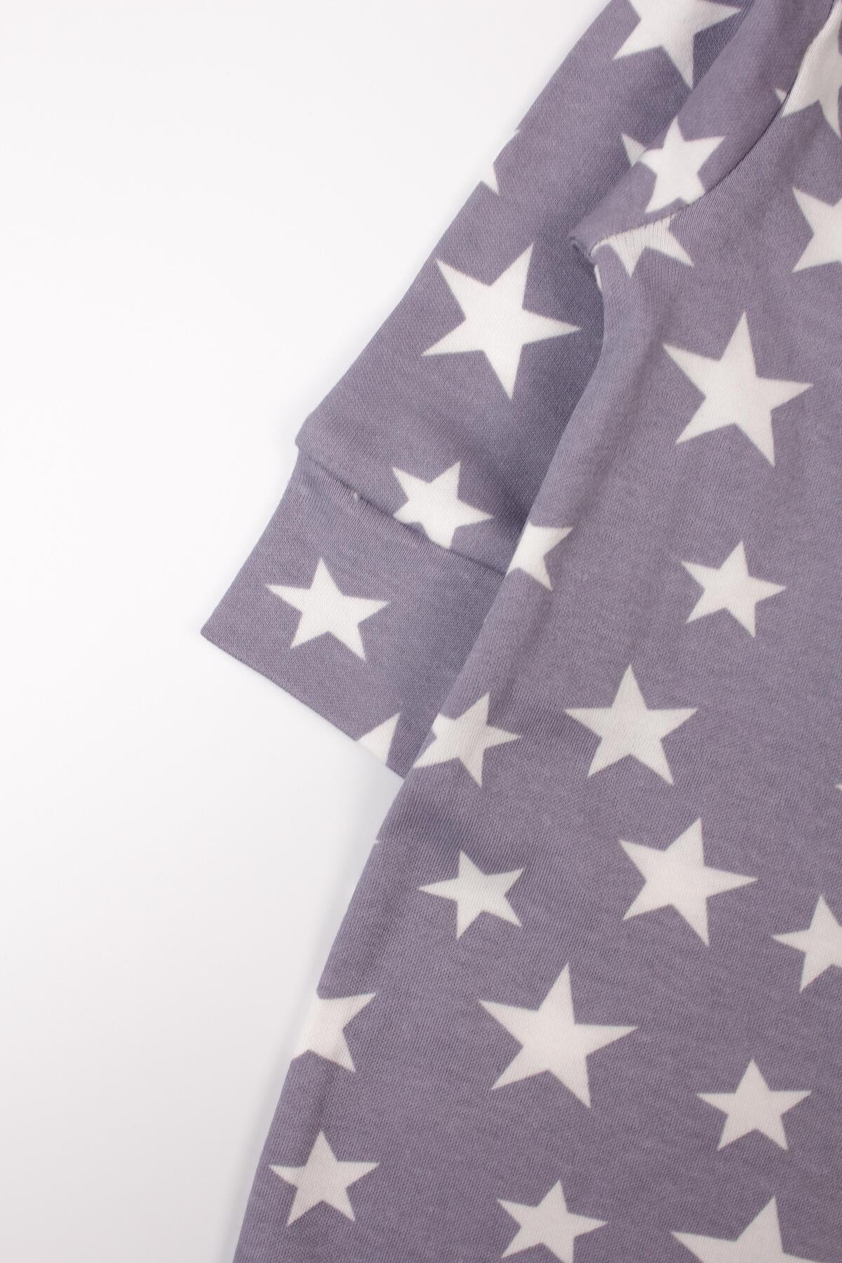 Mini Ropa Fermuarlı Bebek Çocuk Tulumu Yıldız Desenli Uyku Tulumu fotoğrafı 4 (önizleme)