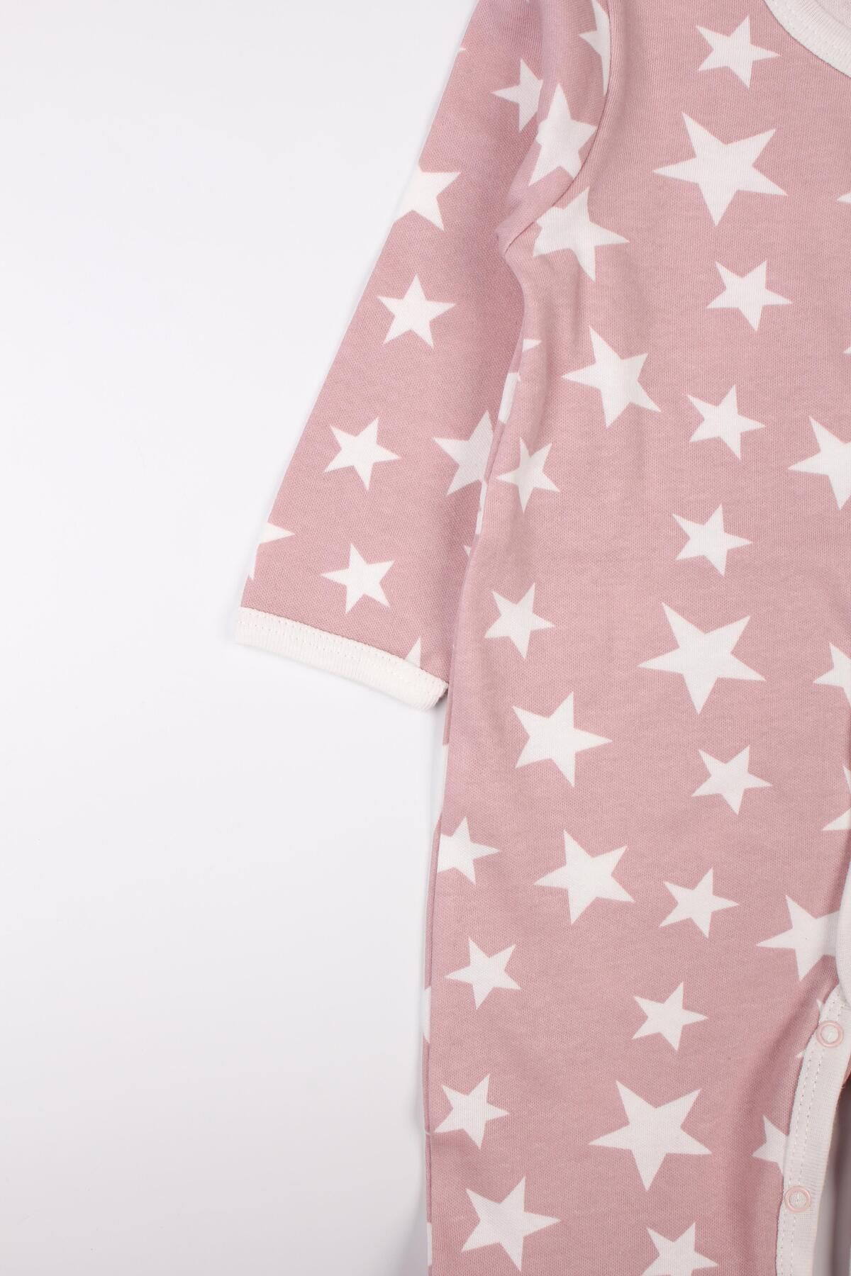 Mini Ropa-Star Patterned Baby Romper with Booties and Hat 3