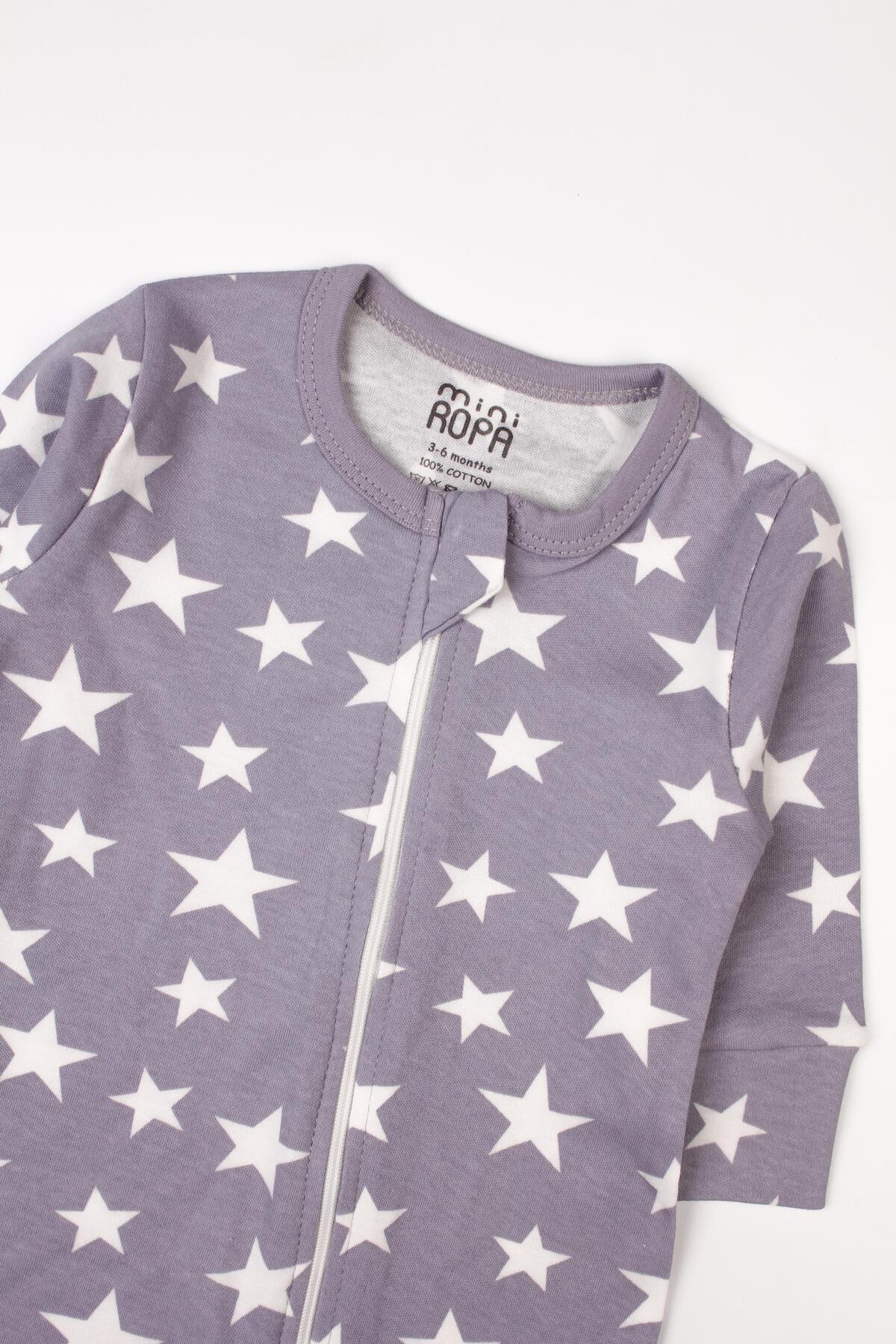 Mini Ropa Fermuarlı Bebek Çocuk Tulumu Yıldız Desenli Uyku Tulumu fotoğrafı 2 (önizleme)
