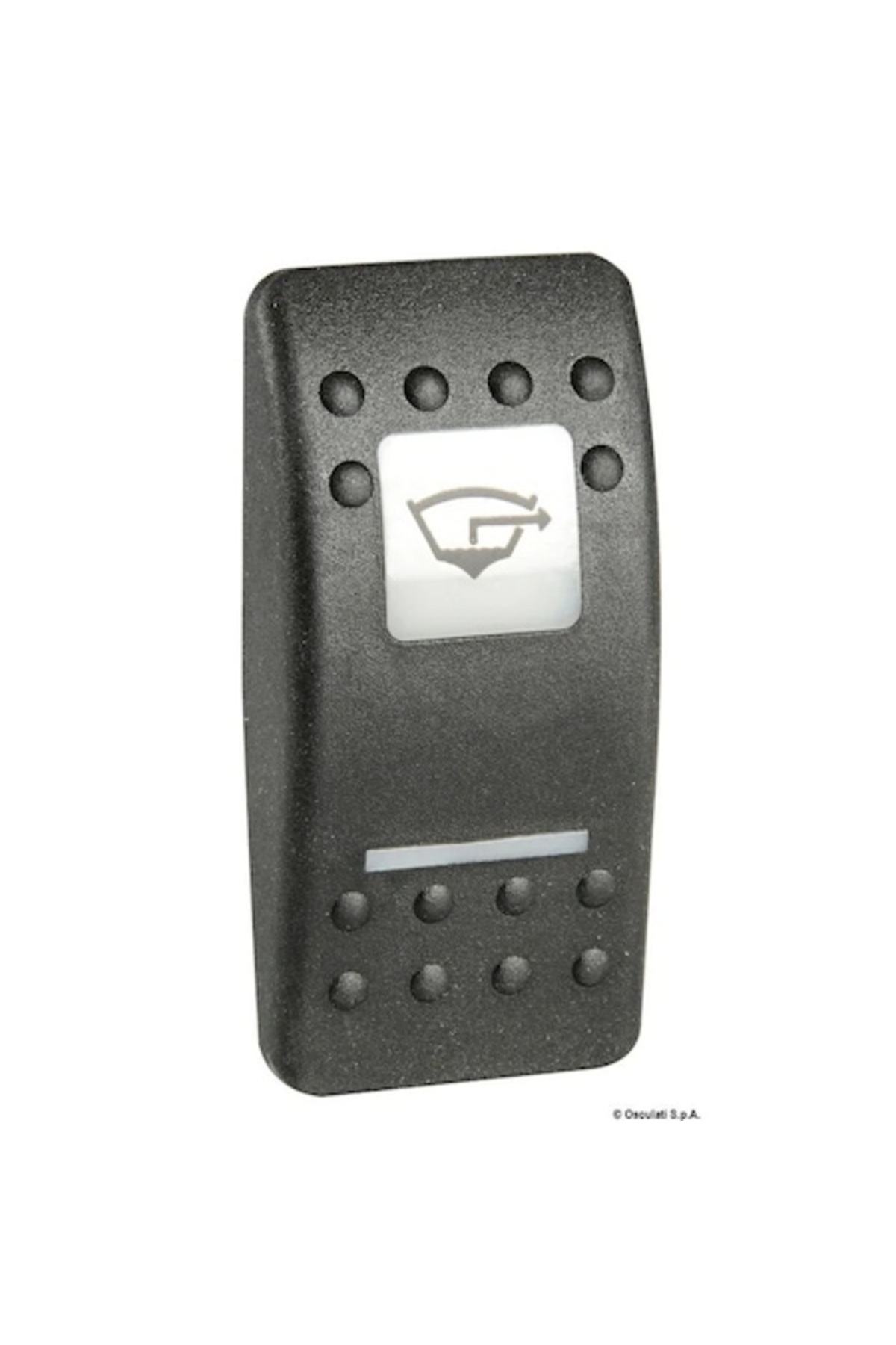 OSCULATI-Illuminated Switch Gangplank V, 40 - Trim F.B., Polycarbonate Metallic Nickel, Symbol Illuminated, C 1